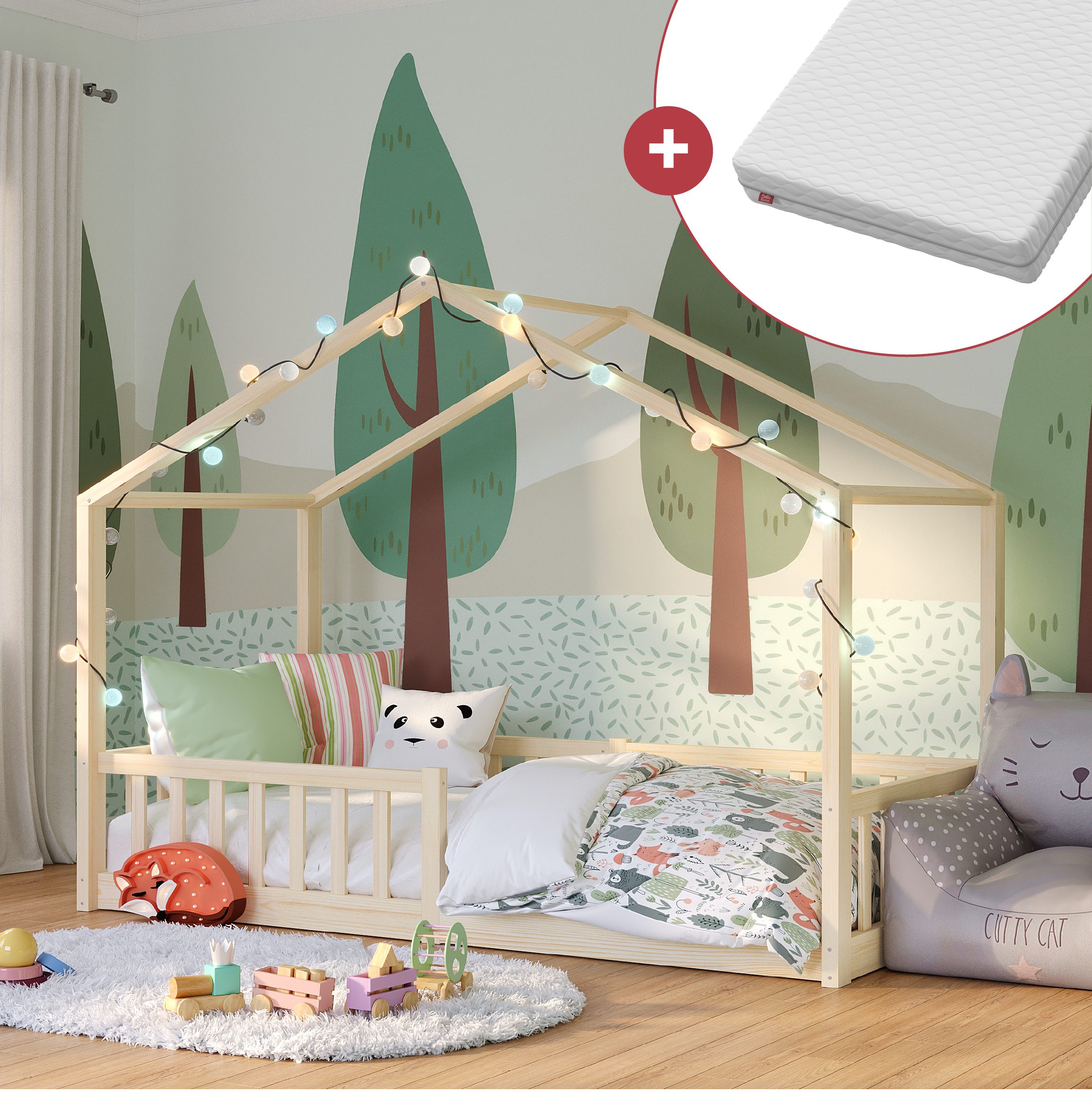 Bellabino Hausbett Bia (natur lackiert, 90x200 günstig online kaufen