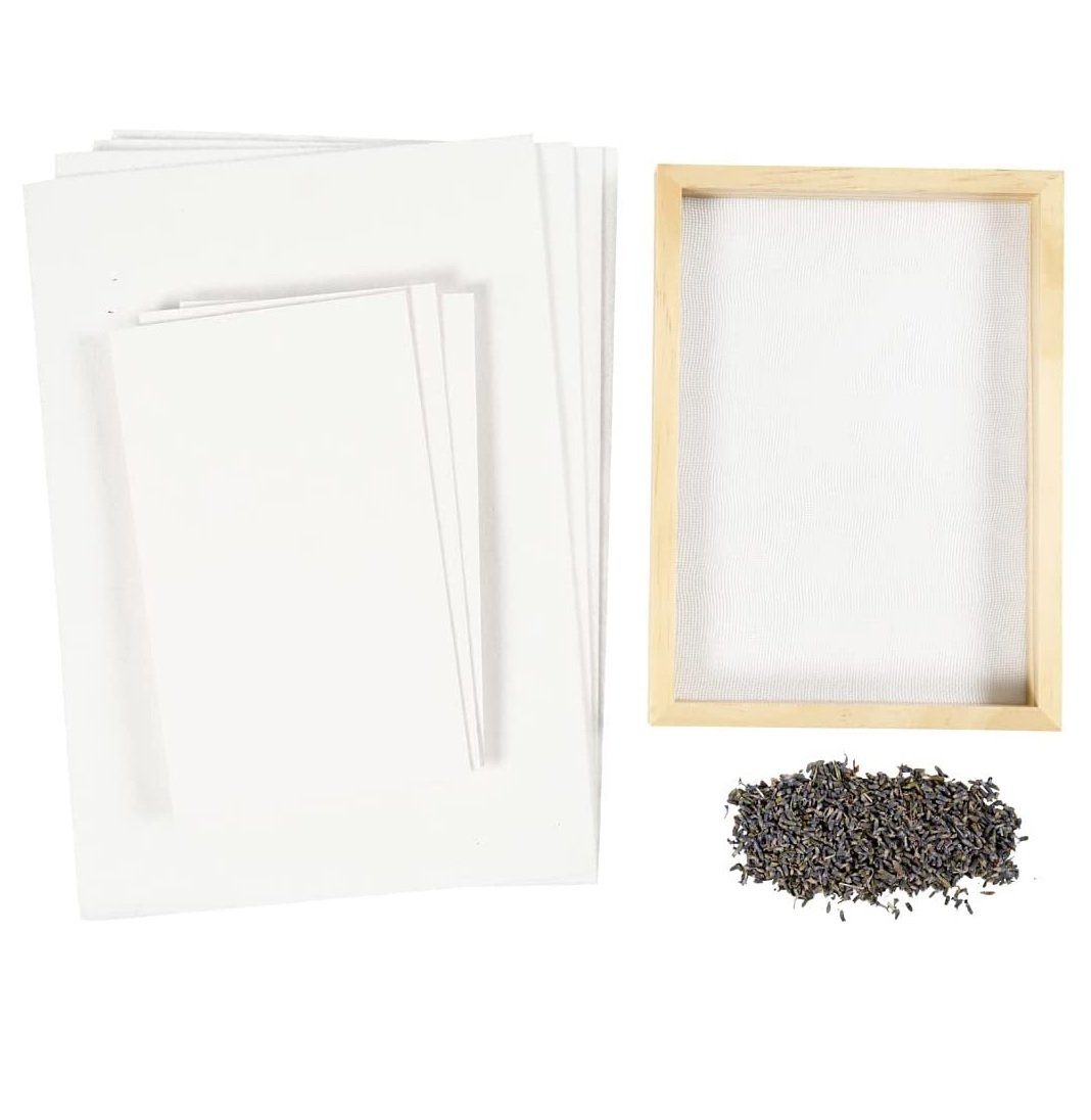 Creotime Kreativset Easy Kit Papermaking Papierschöpf-Set A5, (18-tlg), zum herstellen von 4 Blatt im A5 Format