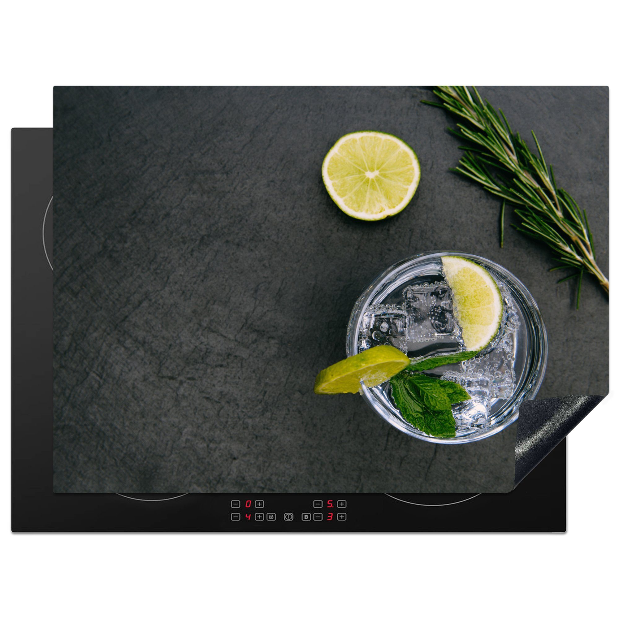 MuchoWow Herdblende-/Abdeckplatte Induktionsschutz - Cocktail - Glas - Obst, Vinyl, (1 tlg), 70x52 cm, Mobile Arbeitsfläche nutzbar, Ceranfeldabdeckung