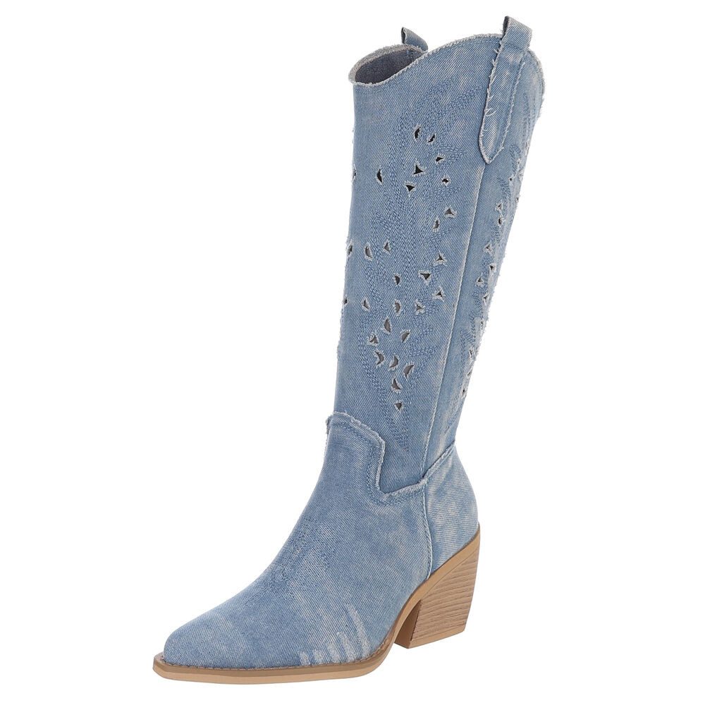 Ital-Design Damen Cowboyboots Western Sommerboots (88843819) Blockabsatz St günstig online kaufen
