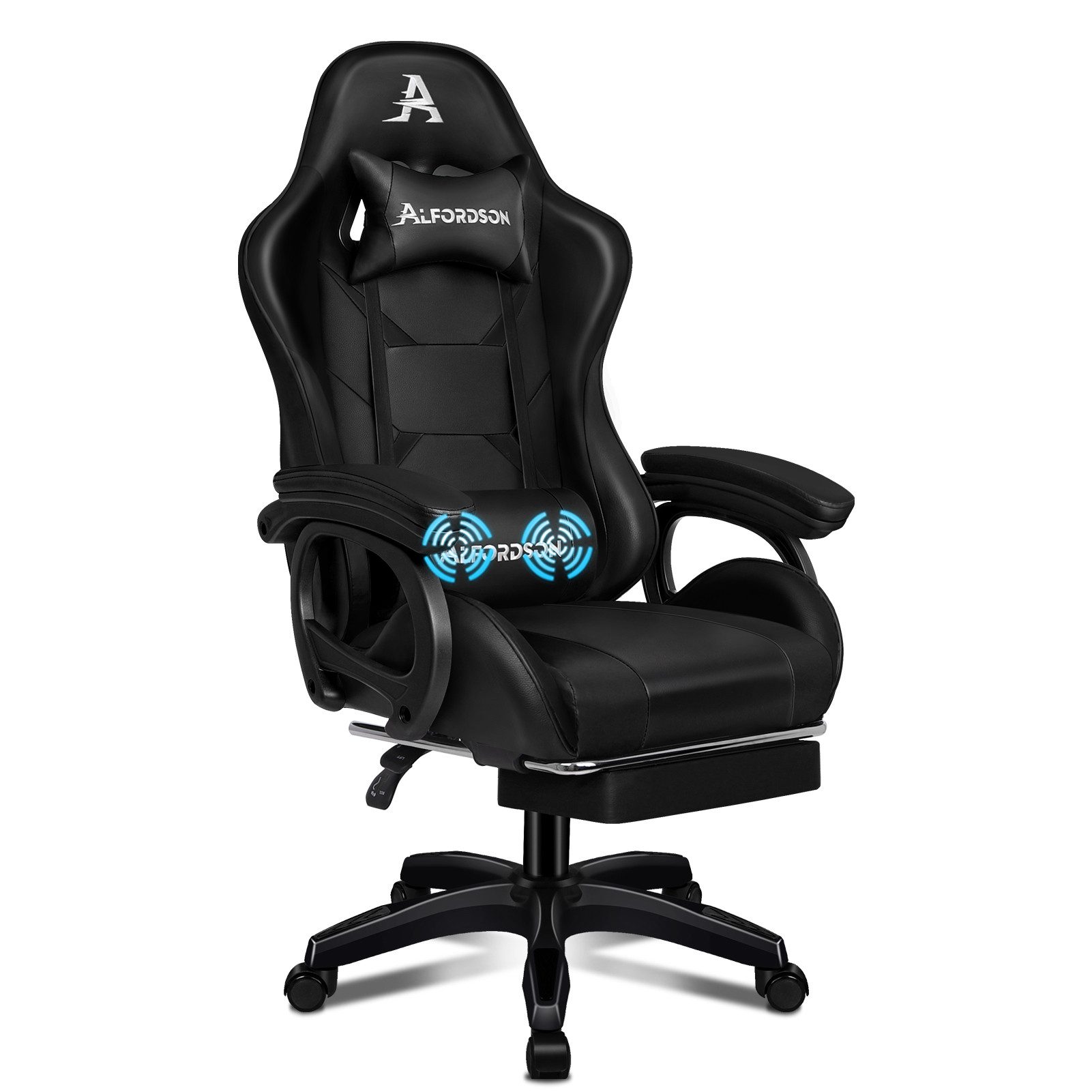 ALFORDSON Gaming-Stuhl mit Massage, verstellbar, PU-Leder, günstig online kaufen