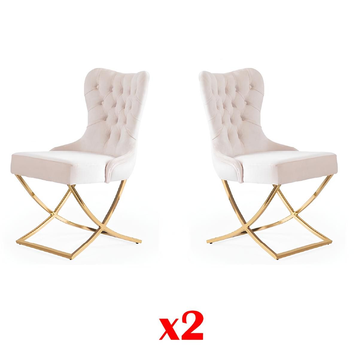 JVmoebel Esszimmerstuhl Gepolsterte Stühle in elegantem Weiß für modernes Wohnen, Made in Europa