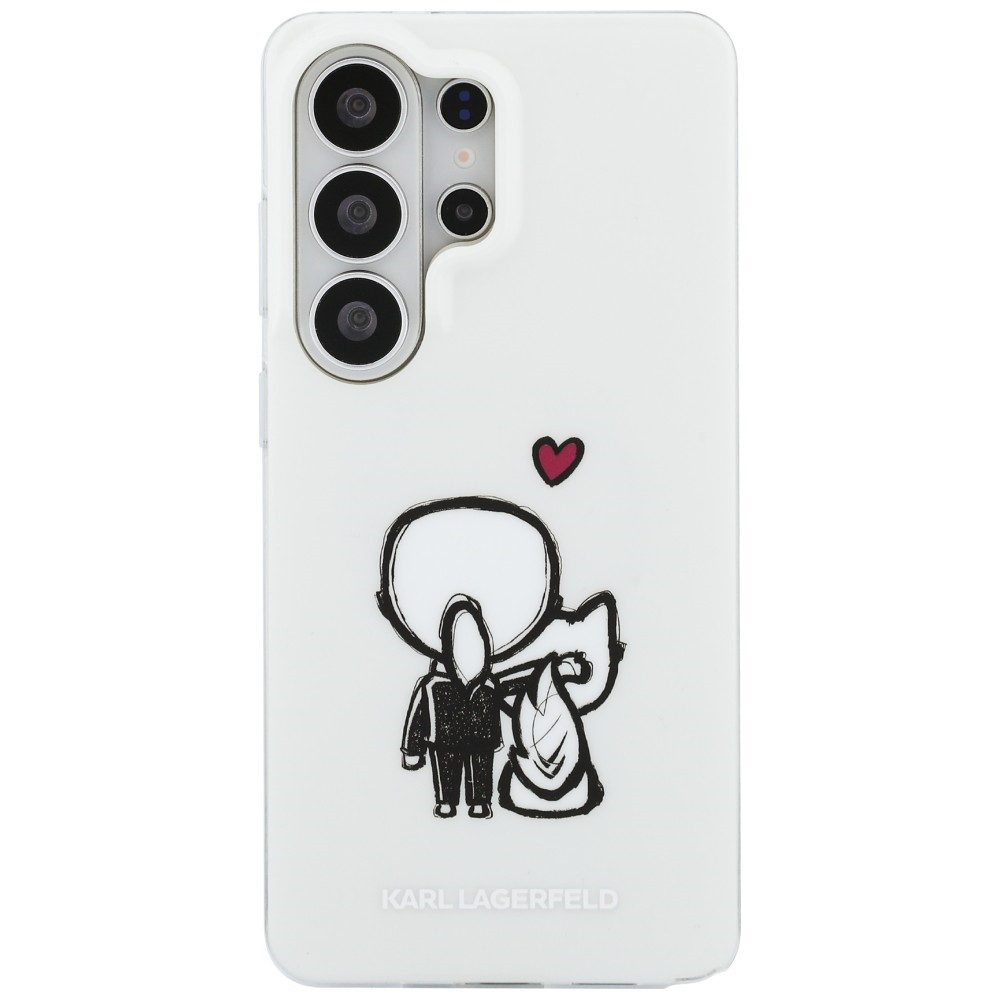 KARL LAGERFELD Handyhülle Galaxy S26 Ultra weiß MagSafe Katze Logo Seiten transparent 6,9 Zoll, Kantenschutz
