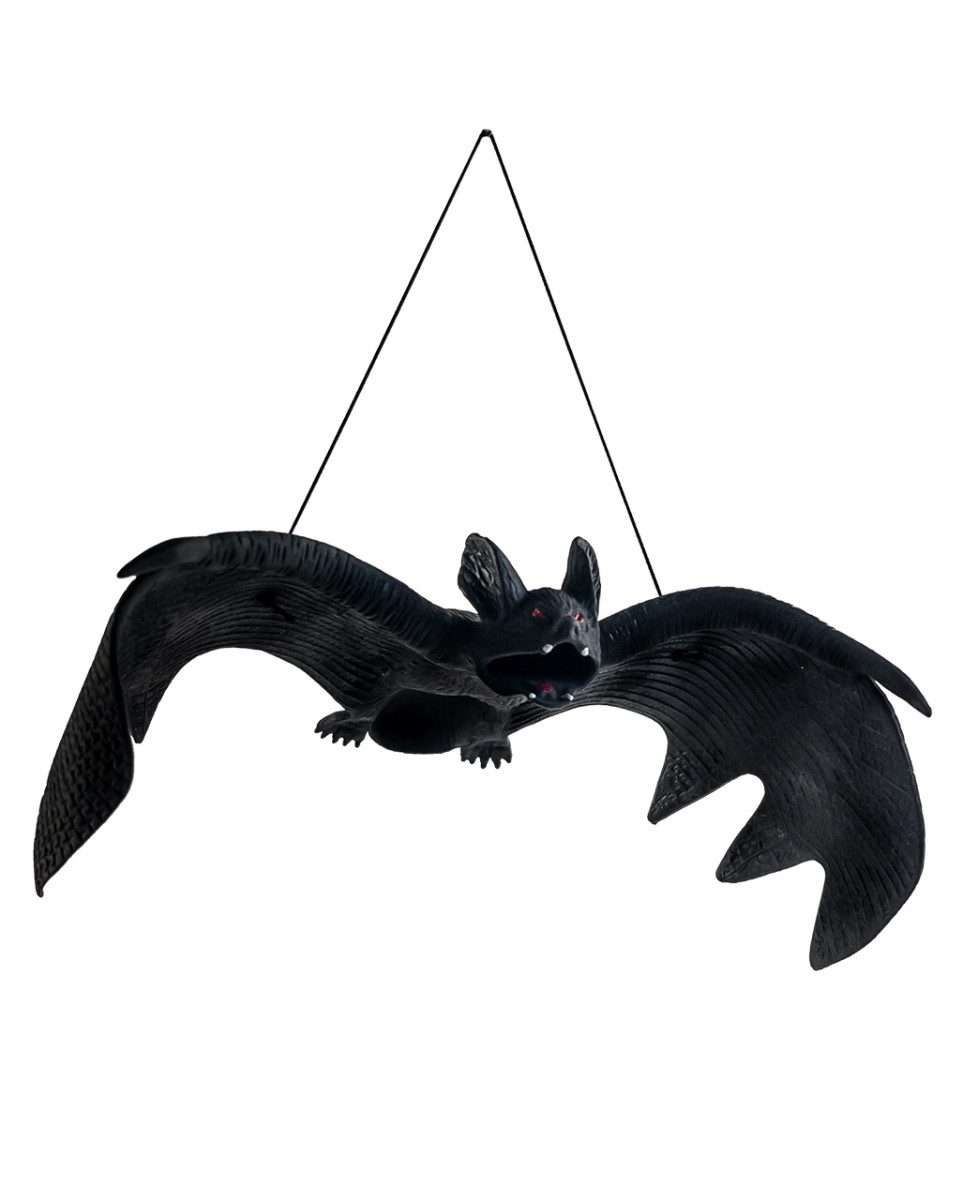 Horror-Shop Dekoobjekt Schwarze Fledermaus als Deko aus Vinyl 26 x 9 cm