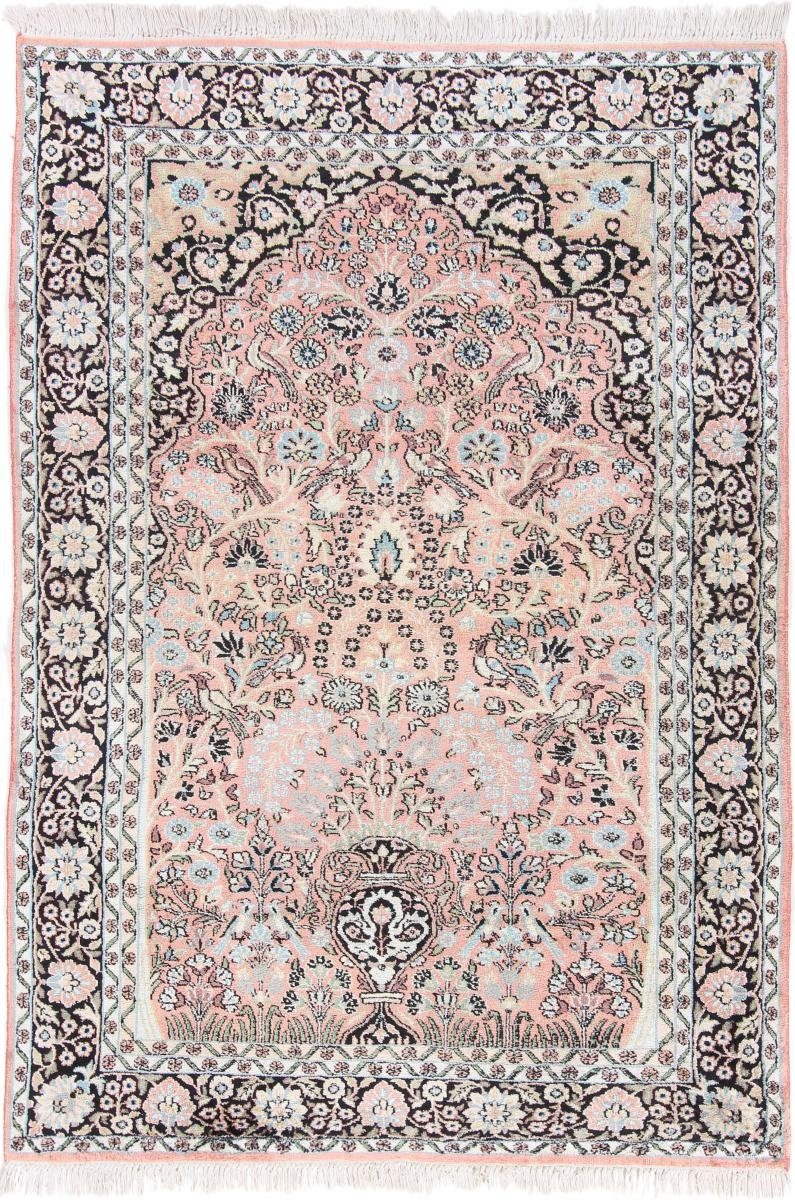 Seidenteppich Kaschmir 125x180 Handgeknüpfter Orientteppich, Nain Trading, rechteckig, Höhe: 4 mm