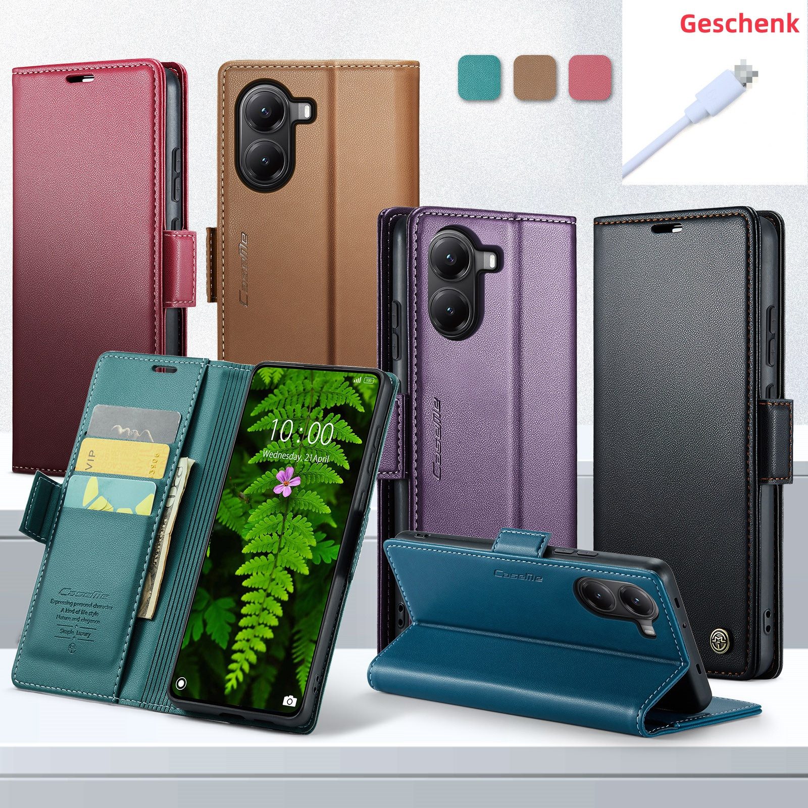trends for living Handyhülle Leder Hülle Tasche für Xiaomi Poco C65 X5 F5 X6 M6 X7 F7 M7 Pro Ultra
