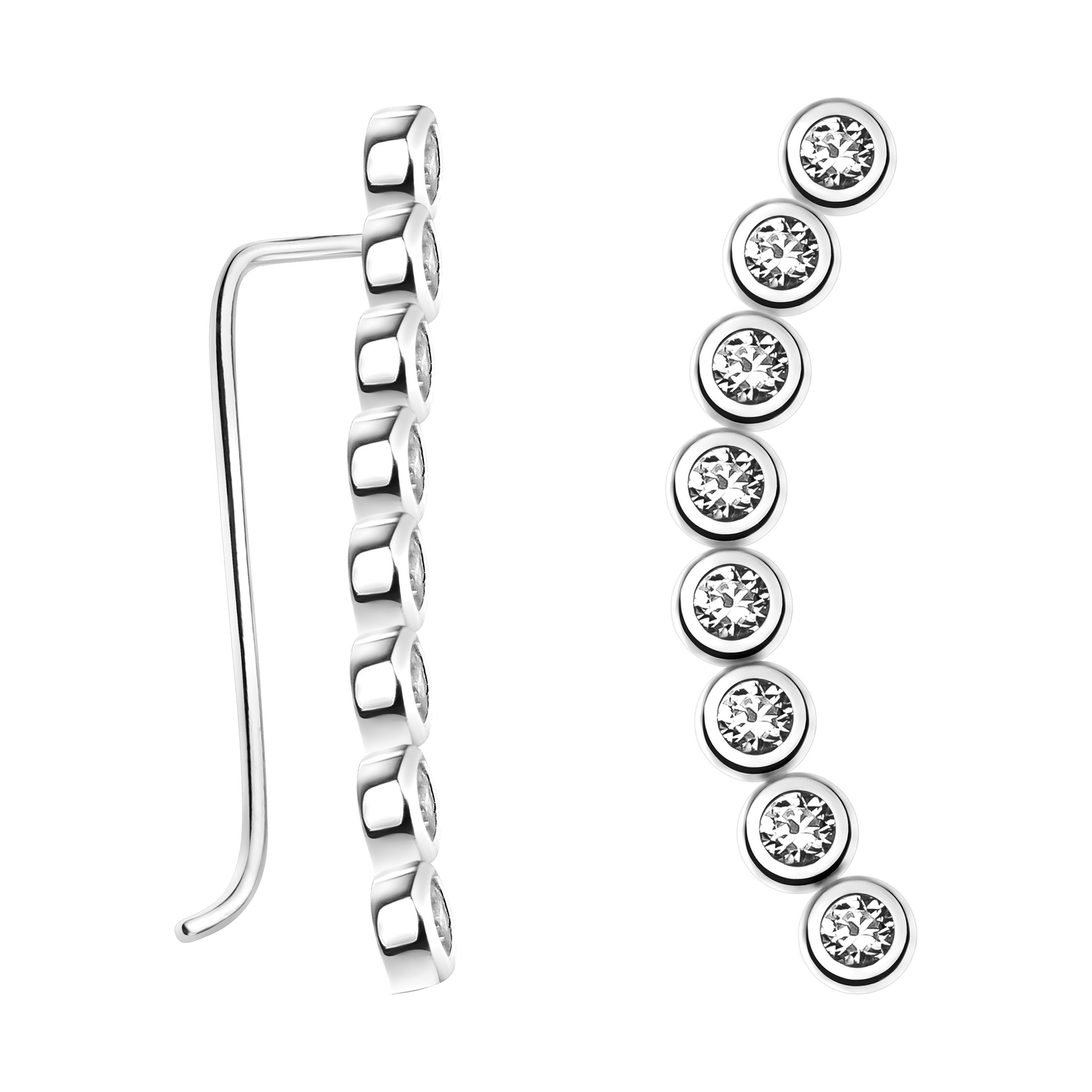 Sofia Milani Paar Ohrklemmen Kreis, 925 Silber Damen Schmuck - E0711