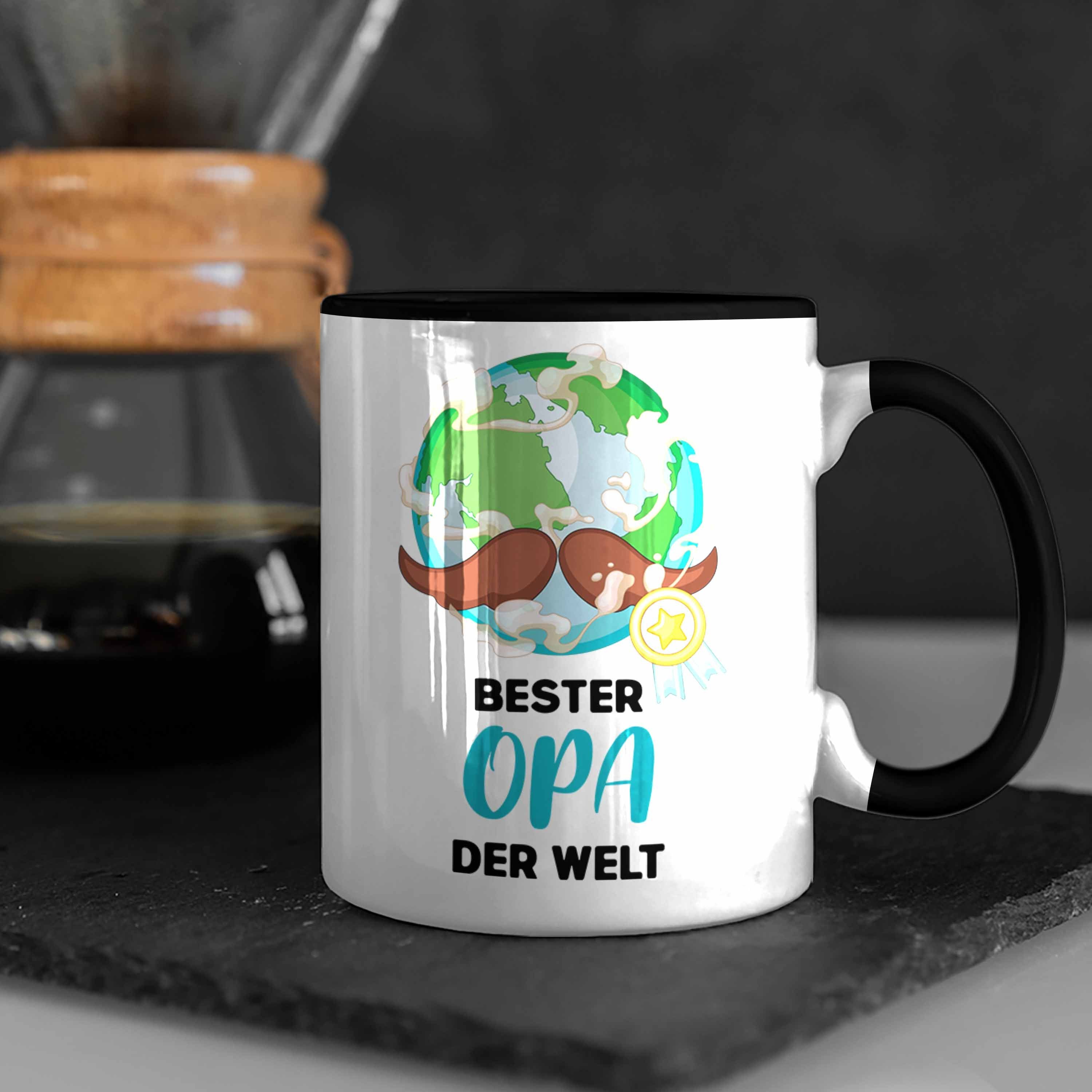 Schwarz Geschenk von Tasse Enkel Opa Spruch Trendation Bester Geburtstag Weihnachten - Lustig Welt Trendation Der zum Tasse Kaffeetasse