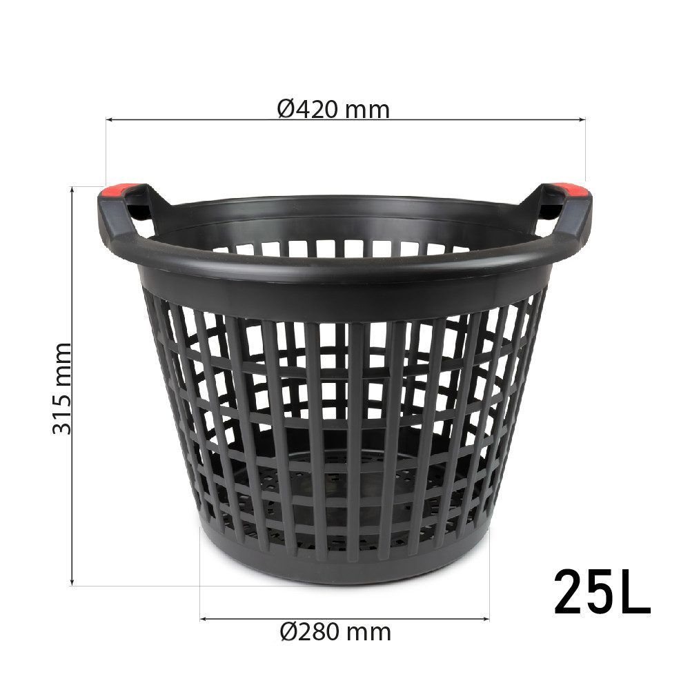 Prima-Online Drahtkorb Gartenkorb, Erntekorb, Wäschekorb, aus Kunststoff, Stapelbar, 25, 35L