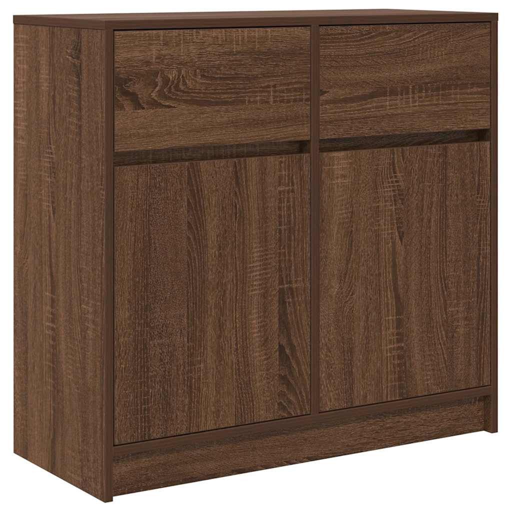 vidaXL Sideboard Sideboard mit Schublade Braun Eichen-Optik 80x34x76 cm (1 günstig online kaufen