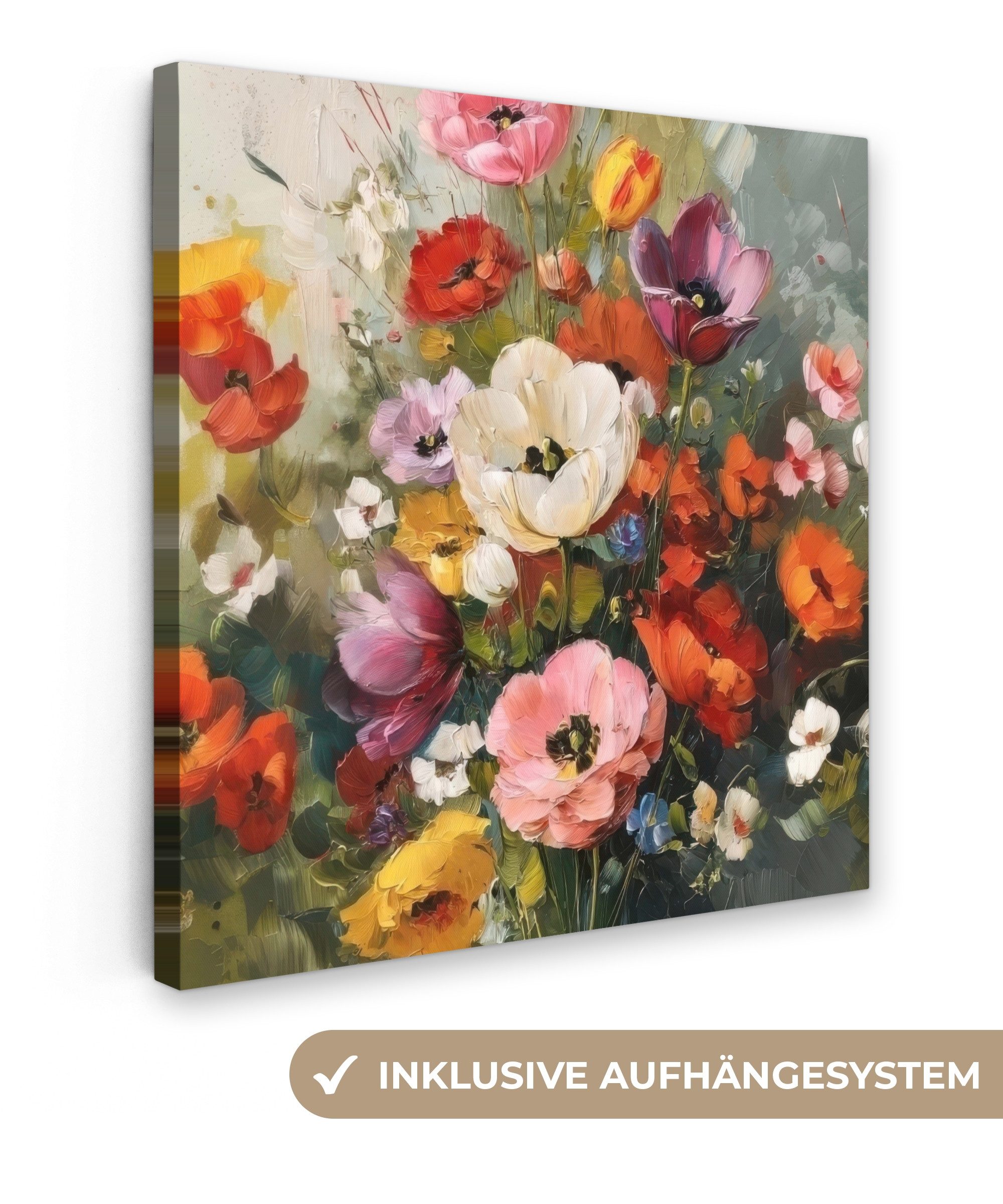 OneMillionCanvasses® Leinwandbild Fröhliches Bouquet - Dynamisch - Subtile günstig online kaufen