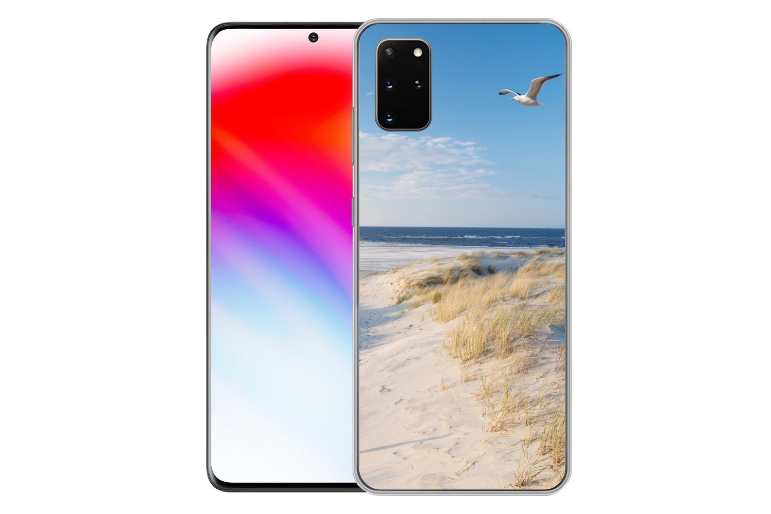 MuchoWow Handyhülle für Samsung Galaxy S20 Plus Düne - Möwe - Strand - Meer - Sonne, Phone Case, Silikon, Schutzhülle Dünn