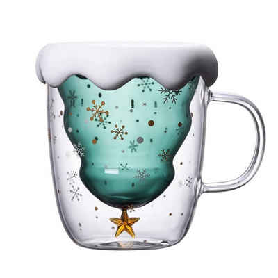 BEARSU Tumbler-Glas »Süße tassen Weihnachten Becher Kaffee Teegläser Trinkgläser Kaffeeglas Doppelwandige Isolierglas Espressotasse«
