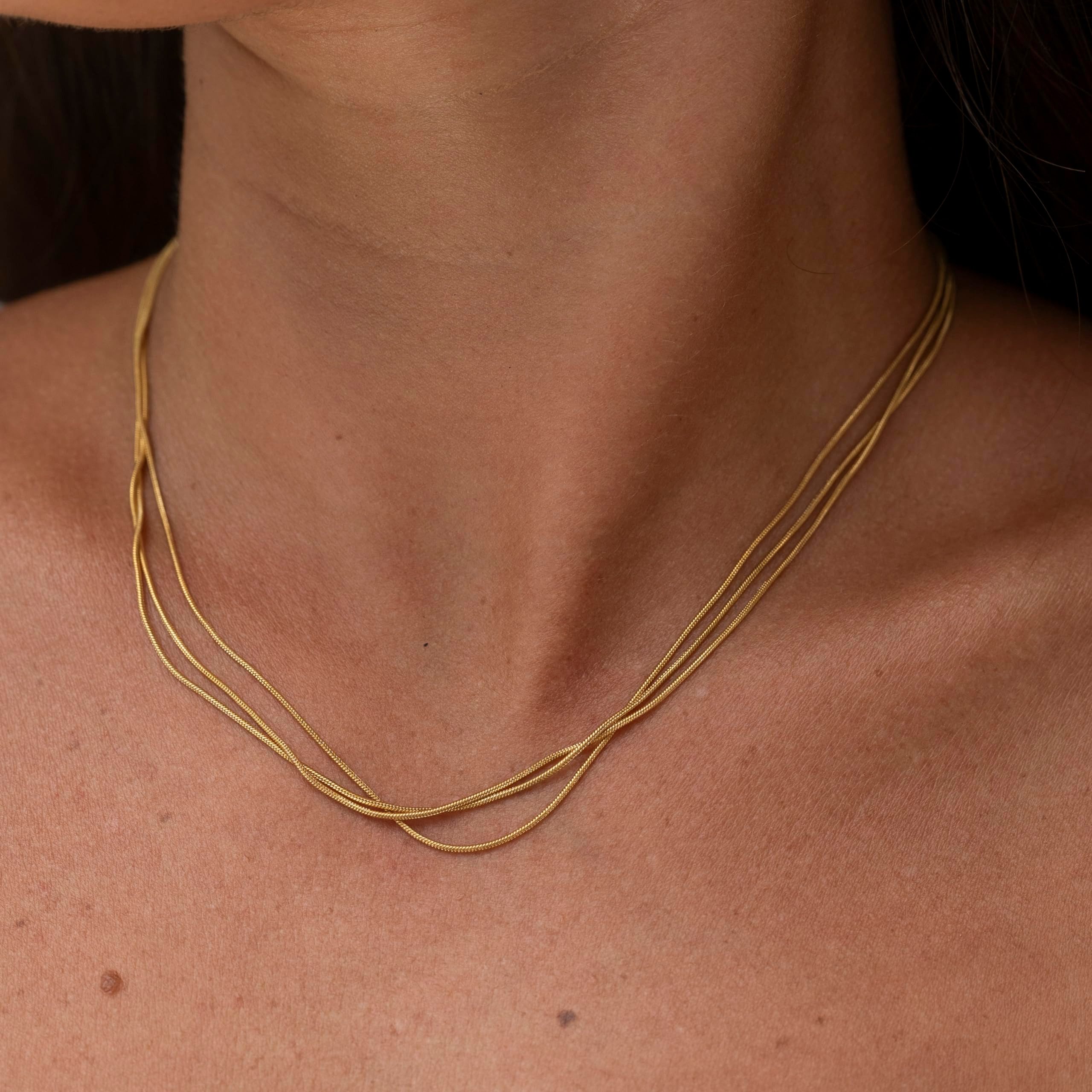 Made by Nami Schlangenkette Gold Mehrreihig günstig online kaufen