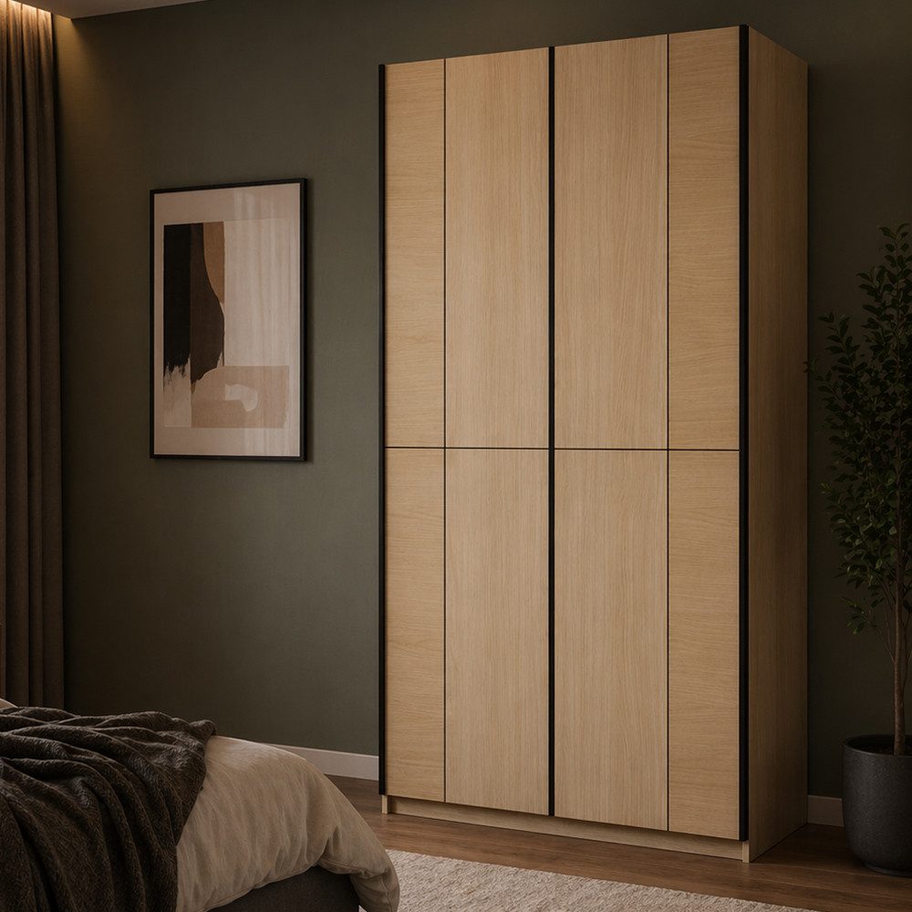 Lomadox Schwebetürenschrank CABUNA-83 120 cm breit, 2 Schwebetüren, in Eiche