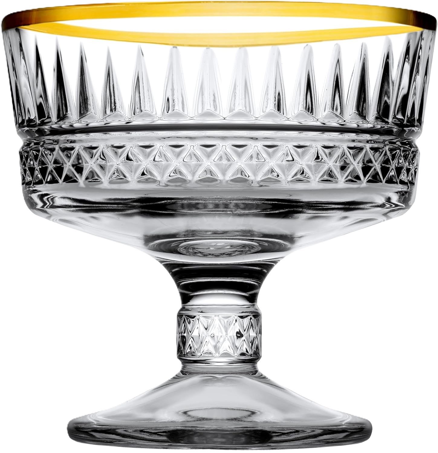 Pasabahce Eisschale Elysia Golden Touch 2er Pack Eis-Becher, Schale, Fruchtgeleeschale, Glas, (2-tlg)