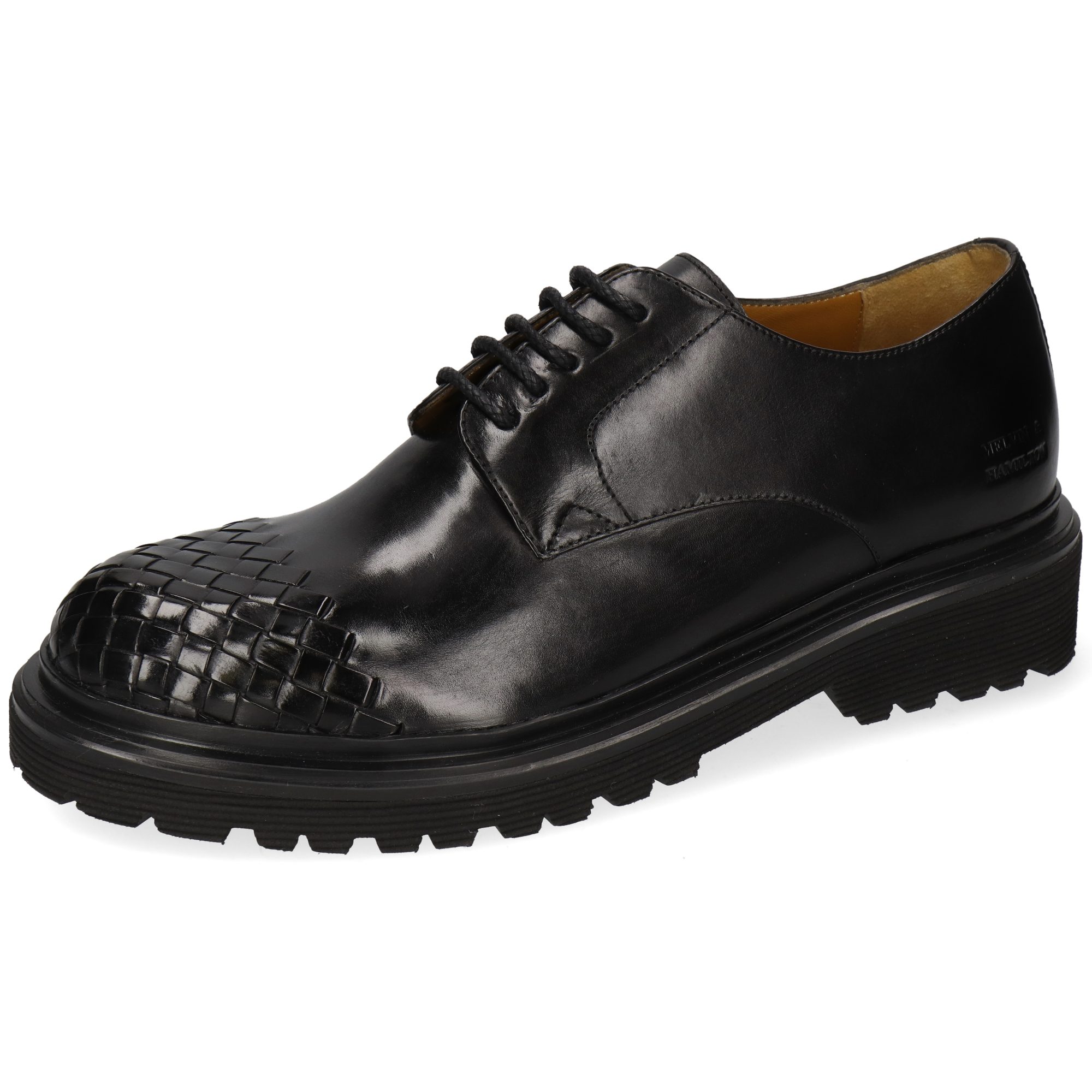 Melvin & Hamilton Matteo 15 Leder-Derby Schuhe für Herren Schnürschuh Flache Absätze, Echtes Leder, Vegetabile Gerbung, Von Hand geflochten