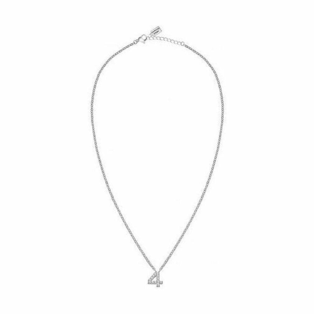 Kette mit Einhänger Glitzer Halskette "4" mit Kristallen LPS10AQK04