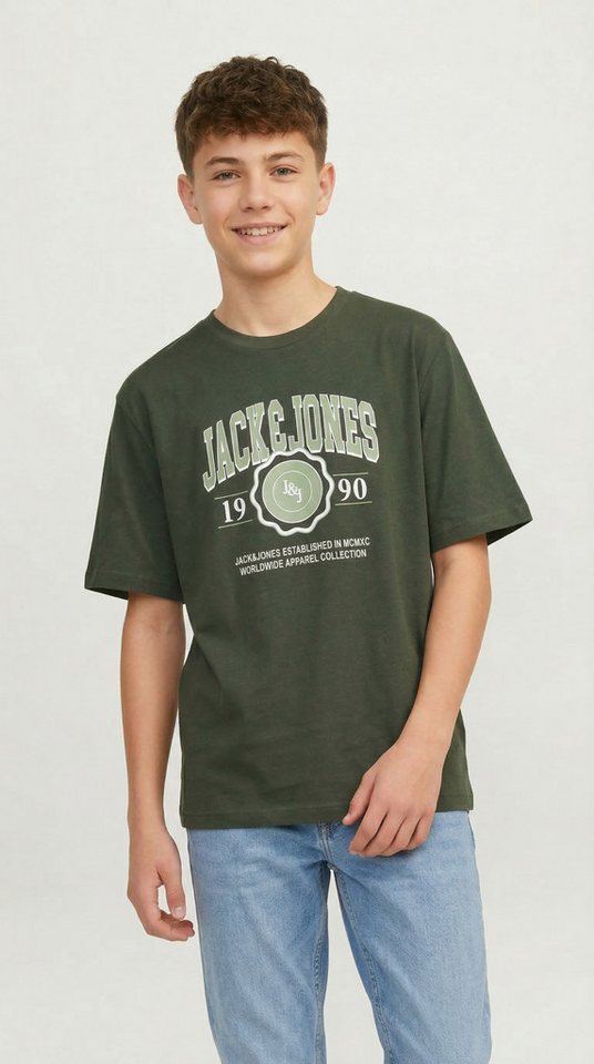 Jack & Jones Junior T-Shirt JJMAKO TEE SS CREW NECK JNR mit coolem Frontprint