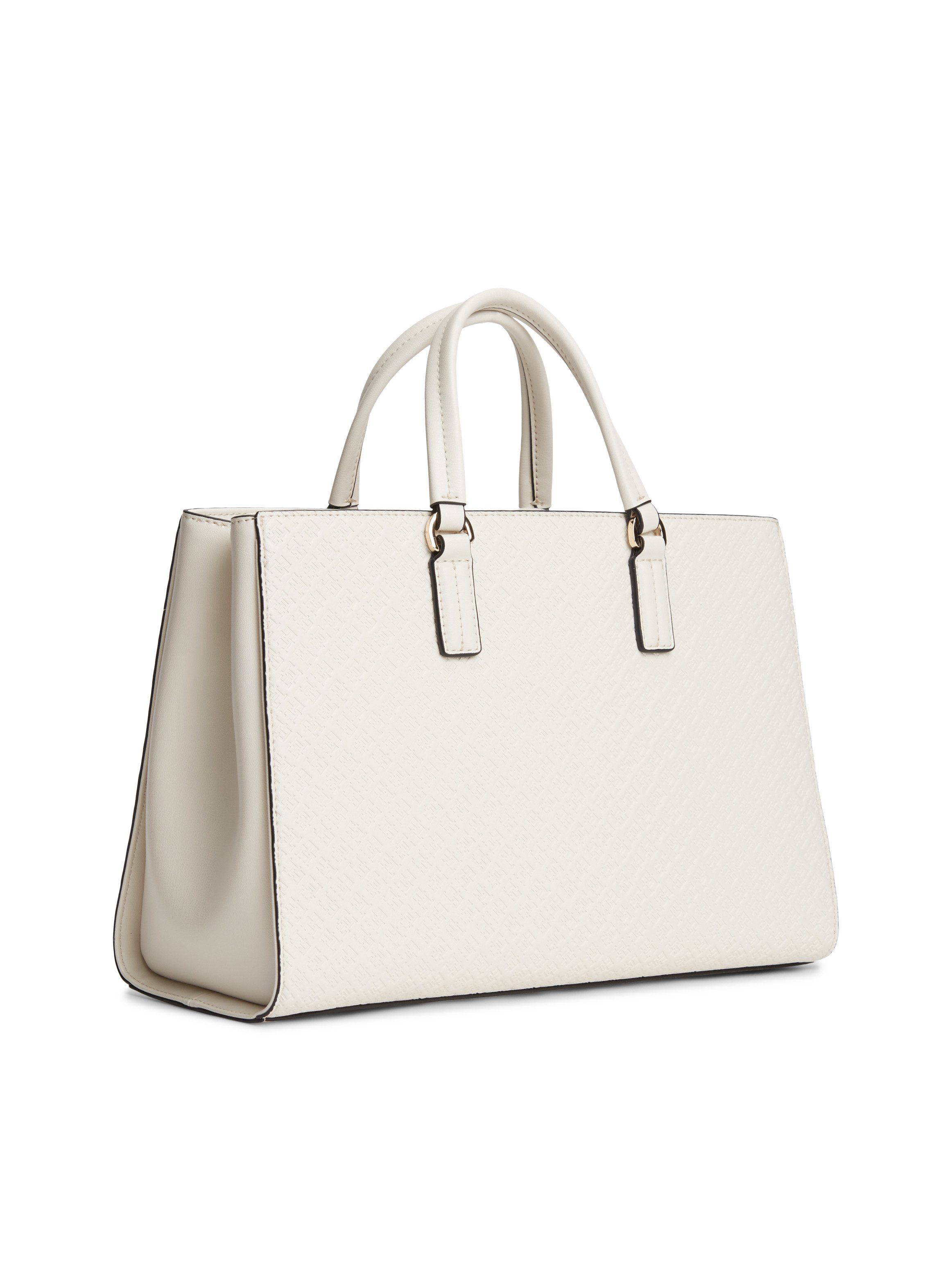 Tommy Hilfiger Henkeltasche TH DAILY SATCHEL MONO, Damen Tragetasche, Handtasche mit Allover TH-Logoprägung