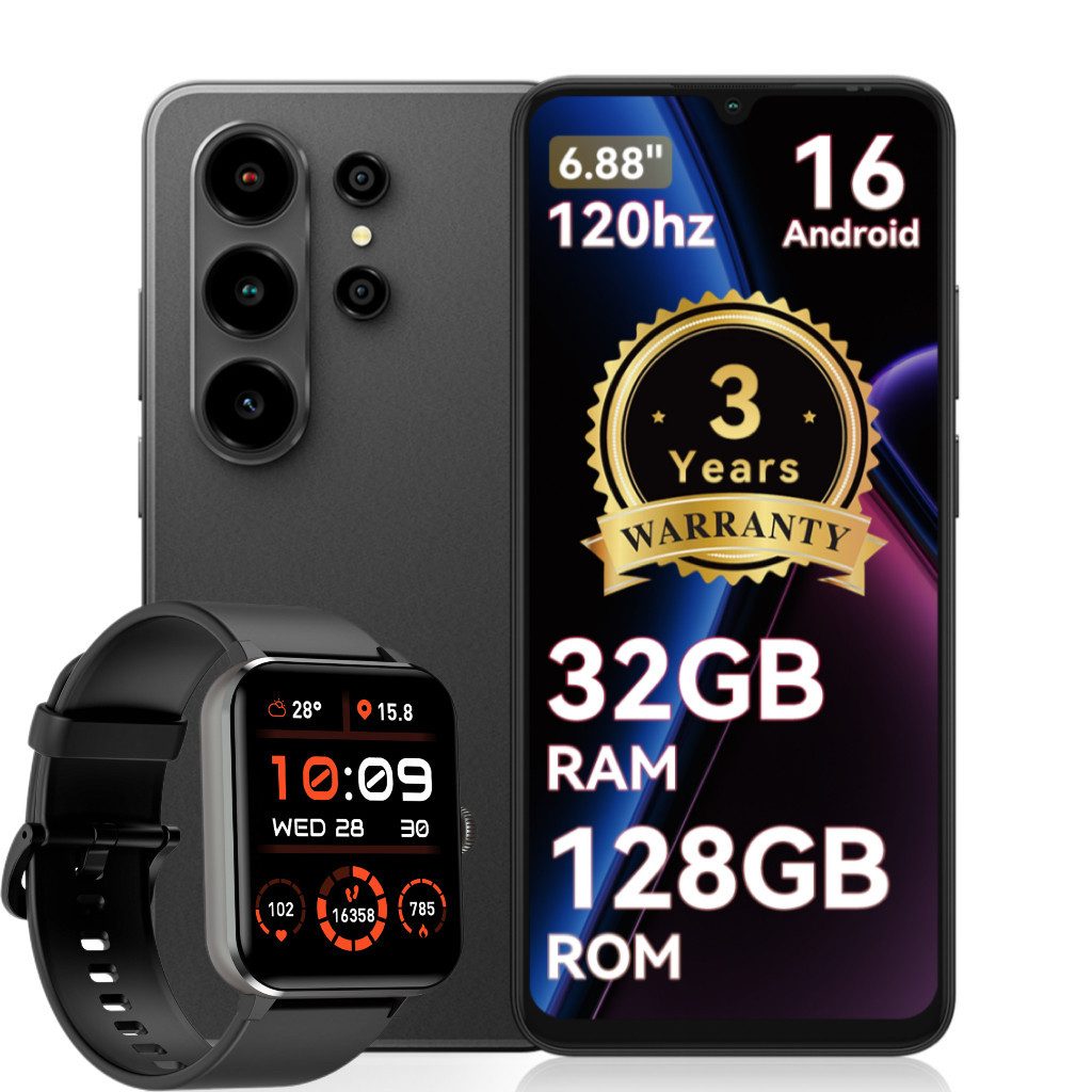 blackview Blackview WAVE 10 (32+128) Android 16 120HZ R50-Uhr Smartphone (6.8 Zoll, 32 MP Kamera)