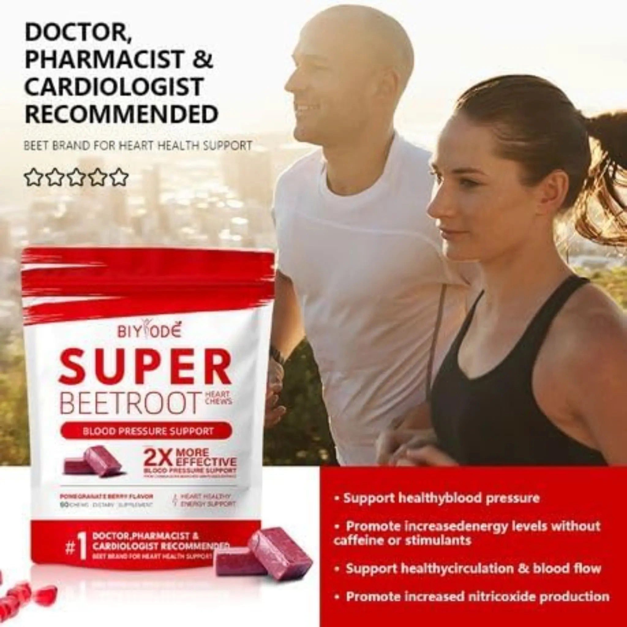 Vita Elements Rote Bete Kautabletten 60 Stück Vegan Herzgesundheit Blutdruck Kautabletten