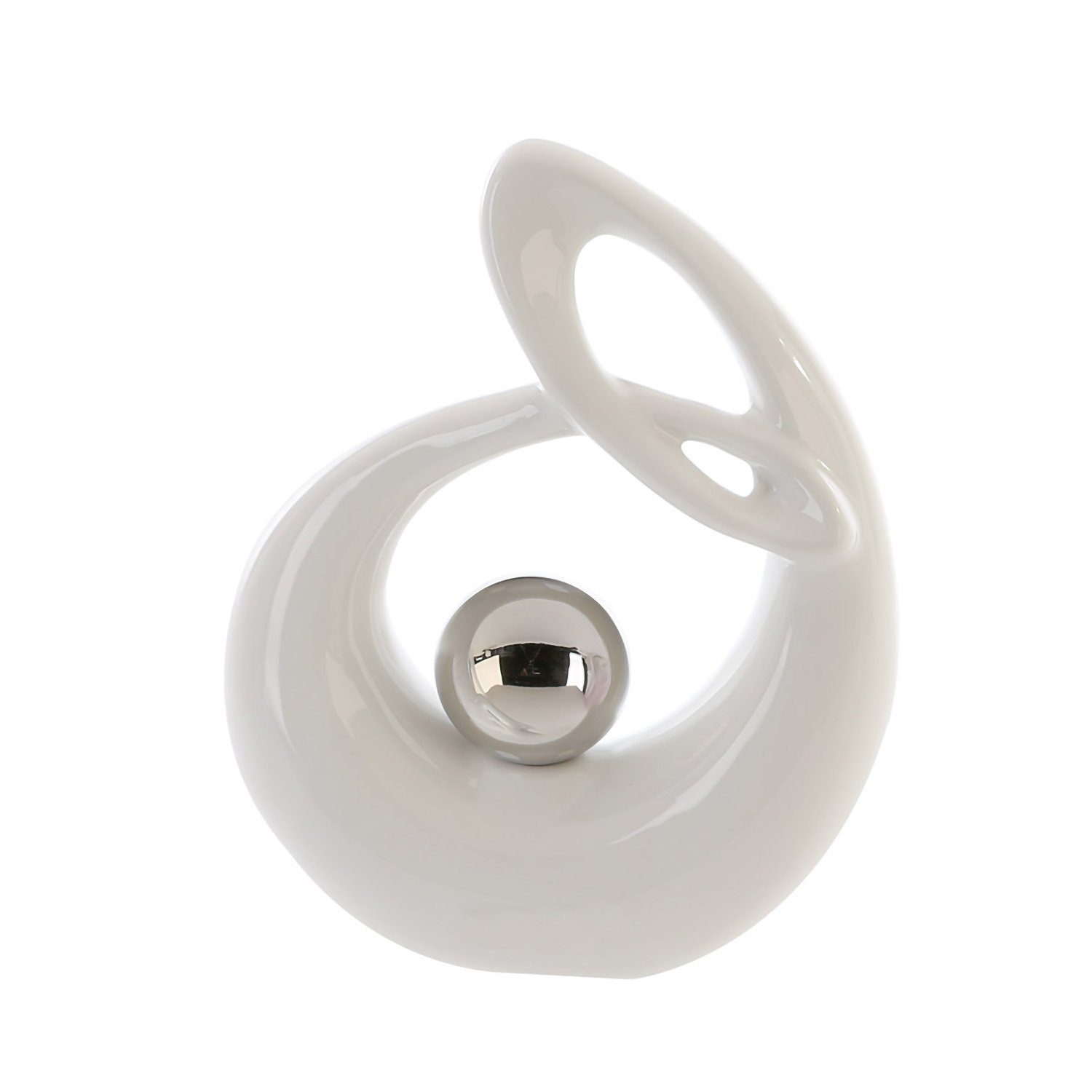 GILDE Skulptur LIFE Skulptur - weiß - Keramik - H. 22cm x B. 17cm - Figur (1 Stück), Wohnaccessoires Dekoskulptur Figur  Stilvolle Deko für Ihr Zuhause