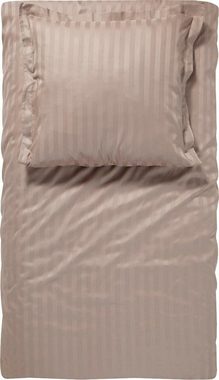 Bettwäsche Streifsatin in Gr. 135x200, 155x220 oder 200x200 cm, damai, Satin, 2 teilig, elegante Bettwäsche aus Baumwolle, Bettwäsche mit Reißverschluss