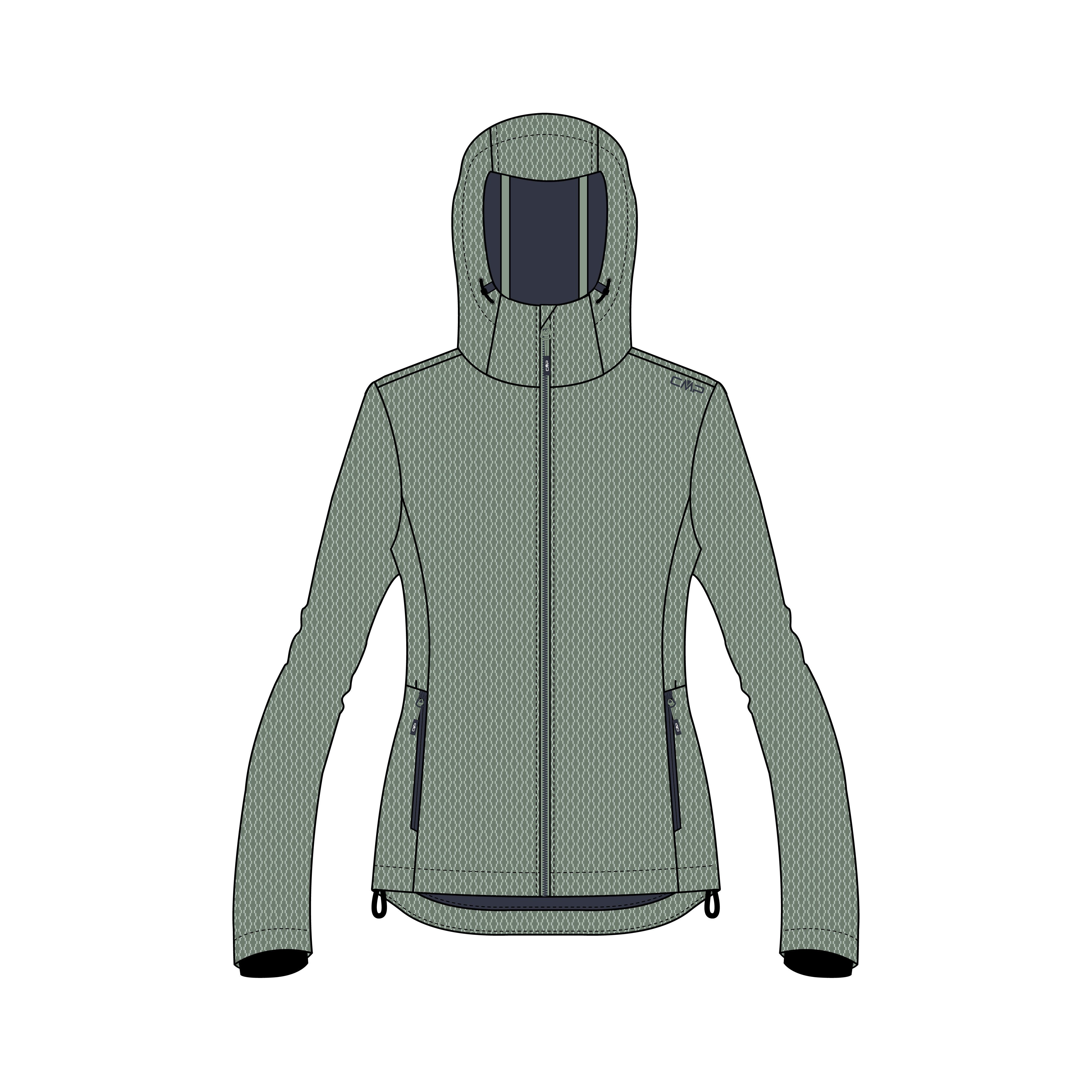 Softshelljacke CMP Damen Softshelljacke WOMAN JACKET FIX HOOD 34A3096