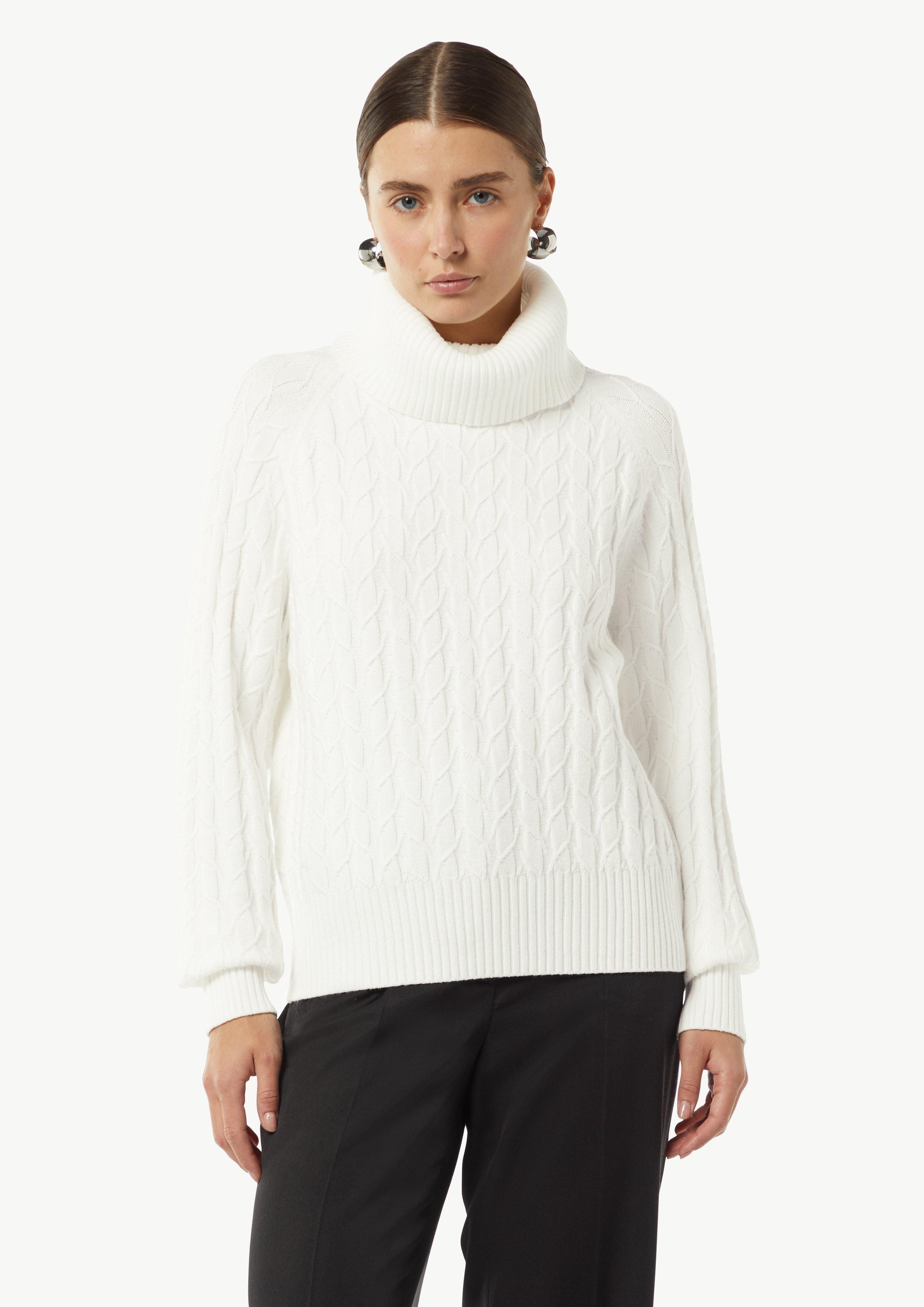 Langarmshirt Strickpullover mit hohem Rollkragen