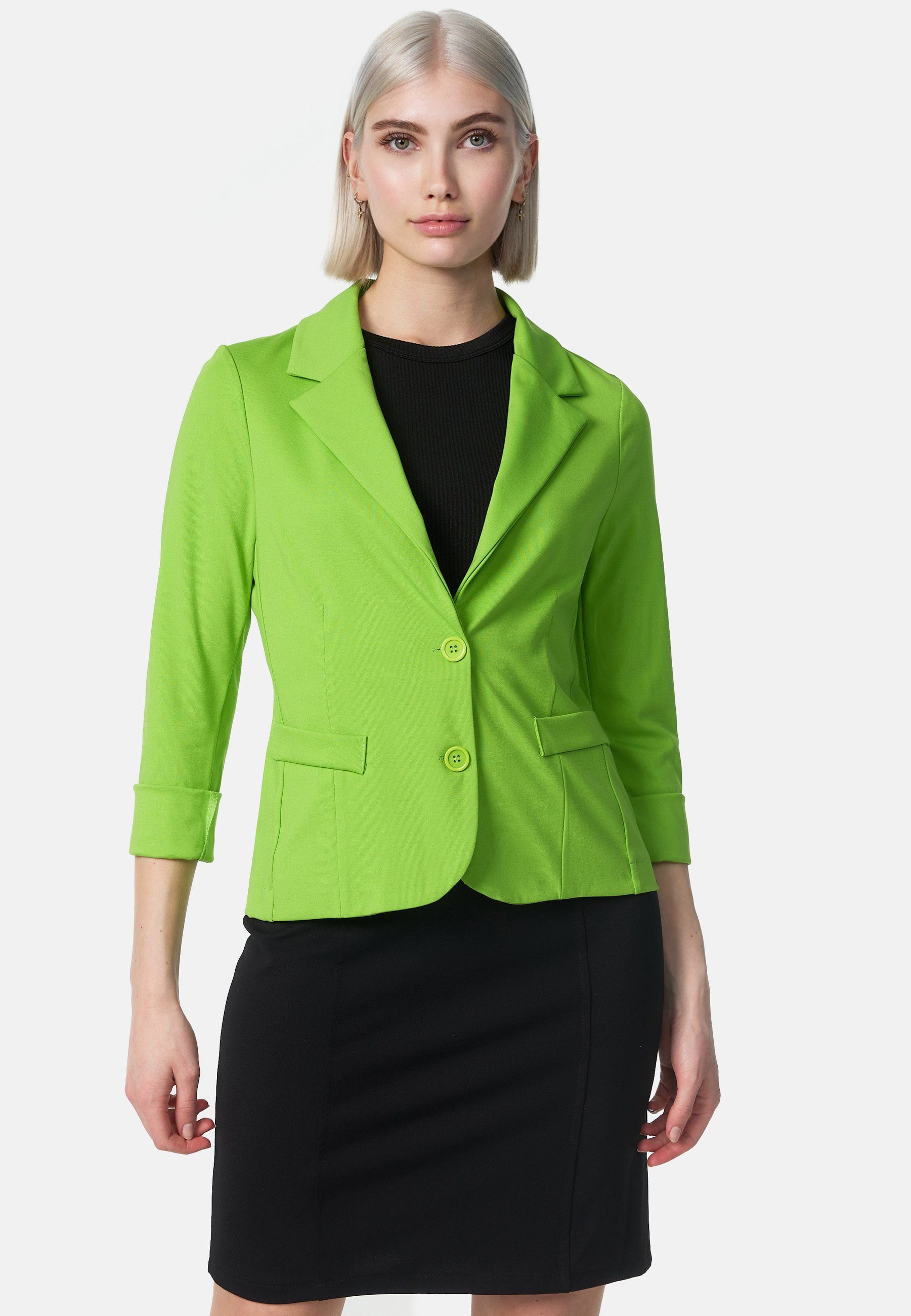 Reverskragen) PM Grün Business (Sportliches SELECTED PM-11-2 Sakko mit Kurzblazer Blazer