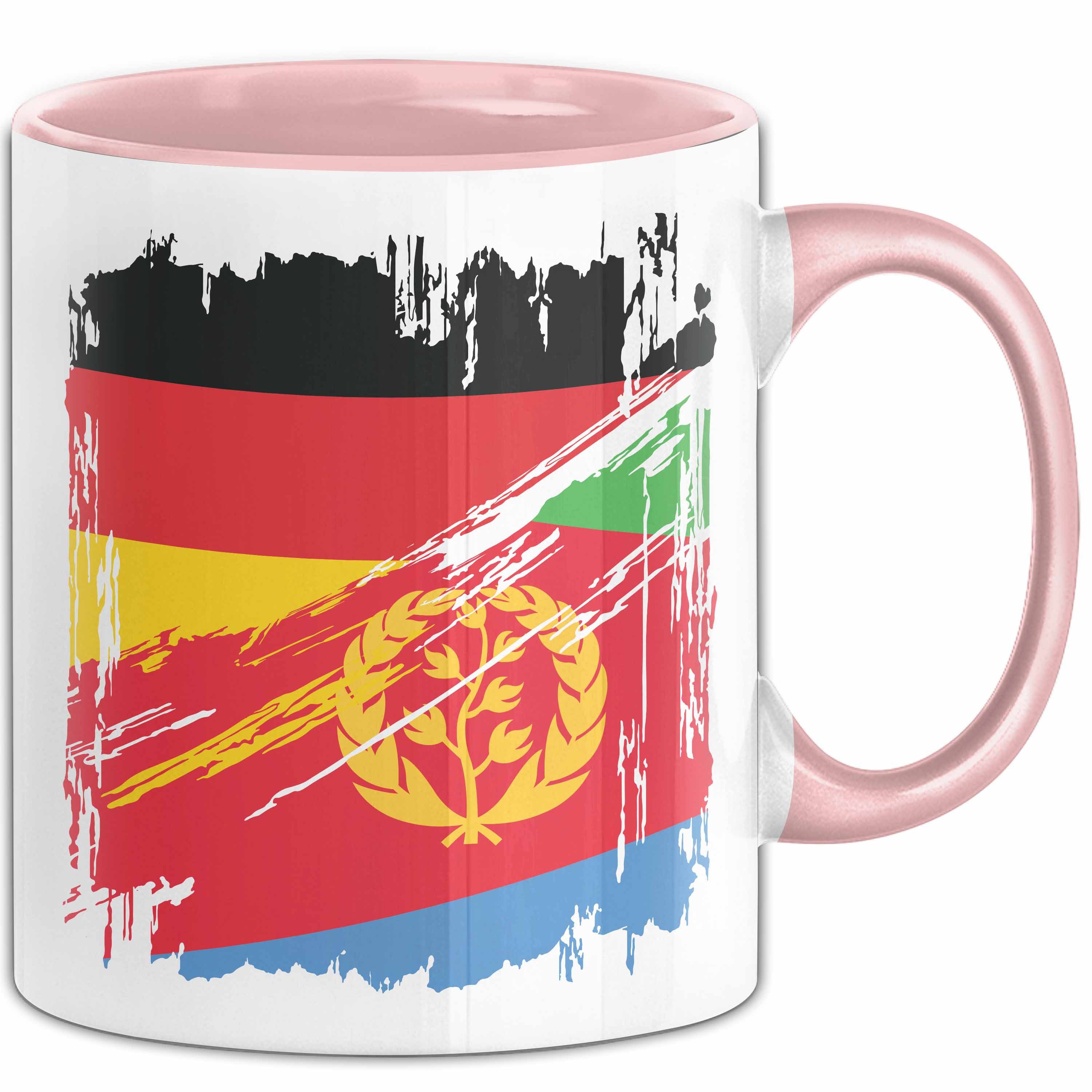 Trendation Tasse Eritrea Deutschland Flagge Halb Deutscher Halb Eritreer Fußball German