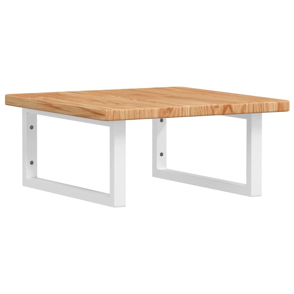 vidaXL Badezimmerspiegelschrank Waschtischplatte mit Halterung Stahl und Massivholz Eiche (1-St)