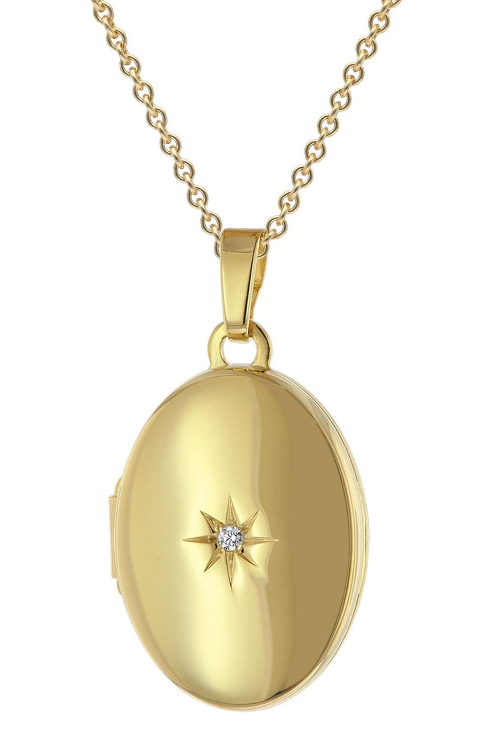 trendor Kette mit Anhänger Medaillon Gold 333/8K Mit Vergoldeter Silberkett günstig online kaufen