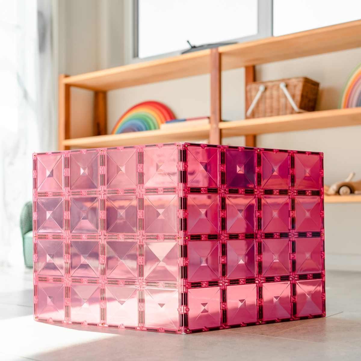 Connetix Pastel Pink & Berry Basisplatten verstärkte Magnete Lernspiel Magnetspielbausteine, (Open Play, 2 teile), ab 3 Jahren