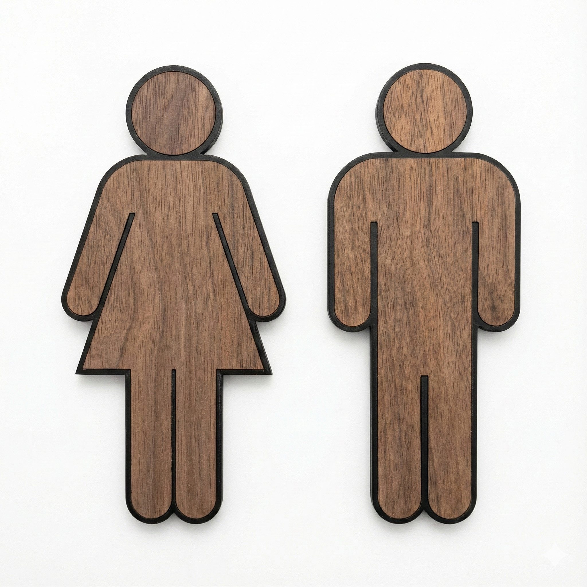 kikuo Hinweisschild WC Schild Damen & Herren - Türschild Piktogramm Set selbstklebend