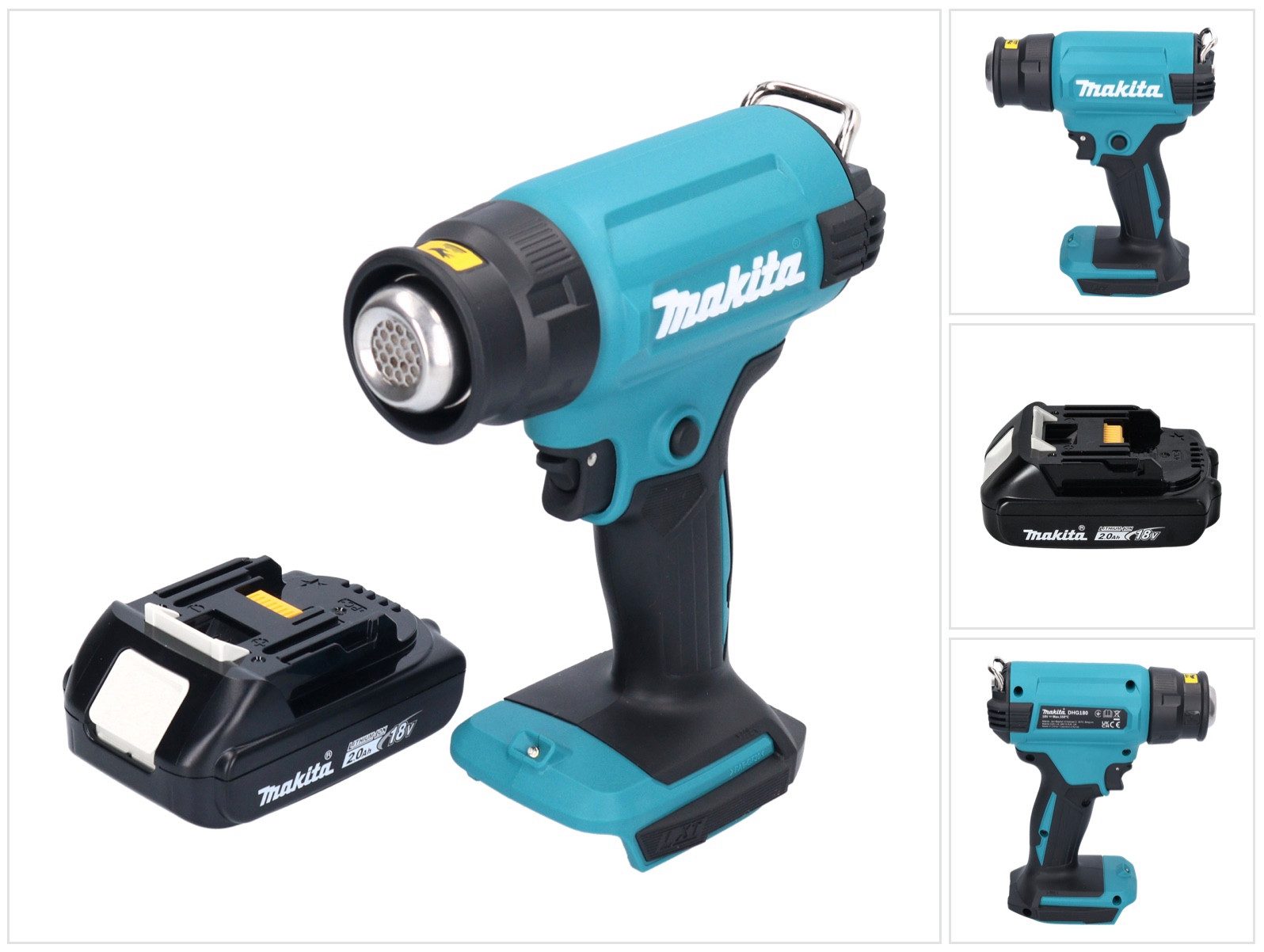 Heißluftgebläse DHG 180 A1 Akku Heißluftgebläse 18 V 550 °C + 1x Akku 2,0 Ah - ohne L