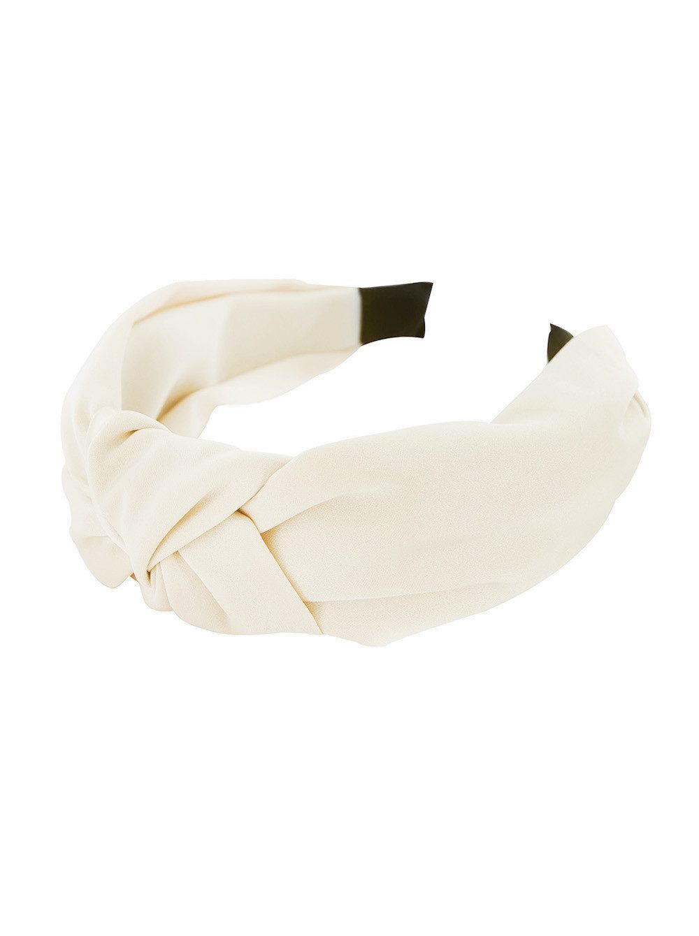 axy Haarreif Breiter Haarreif mit Knoten und Satin bezogen, Vintage Damen Haareifen Haarband
