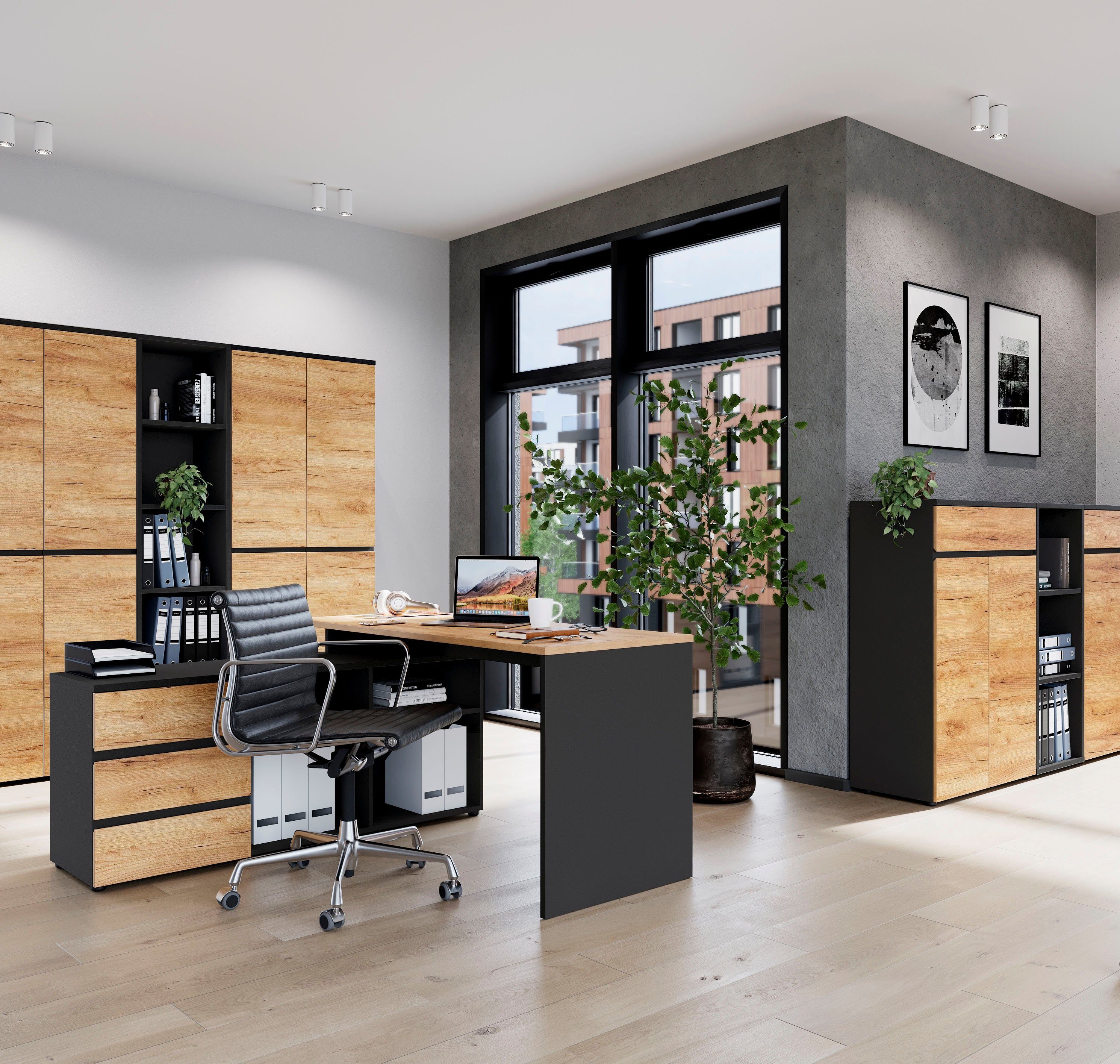 GERMANIA Büromöbel-Set Lissabon, inklusive Winkelschreibtisch, 2 Aktenschrä günstig online kaufen