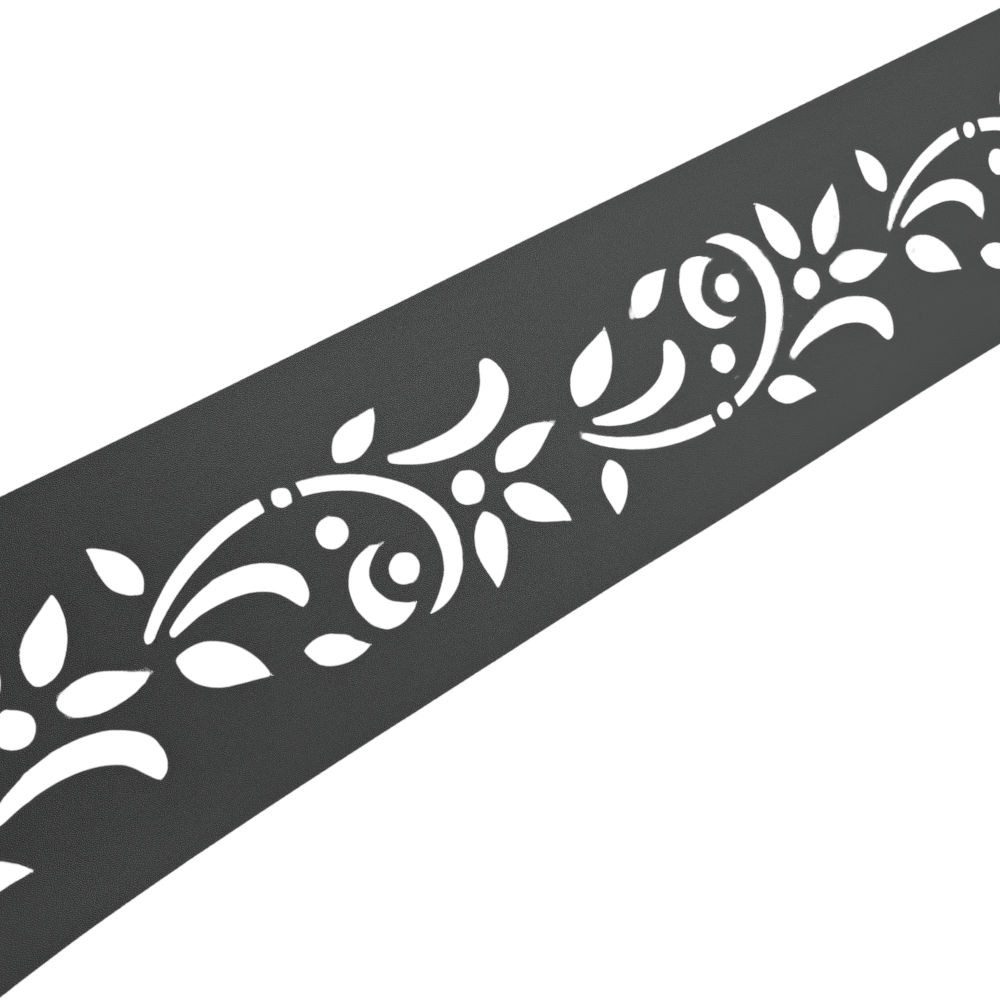 zaunzu Sichtschutzstreifen PREMIUM Dekor Floral1 Sichtschutz Anthrazit 2,55 günstig online kaufen