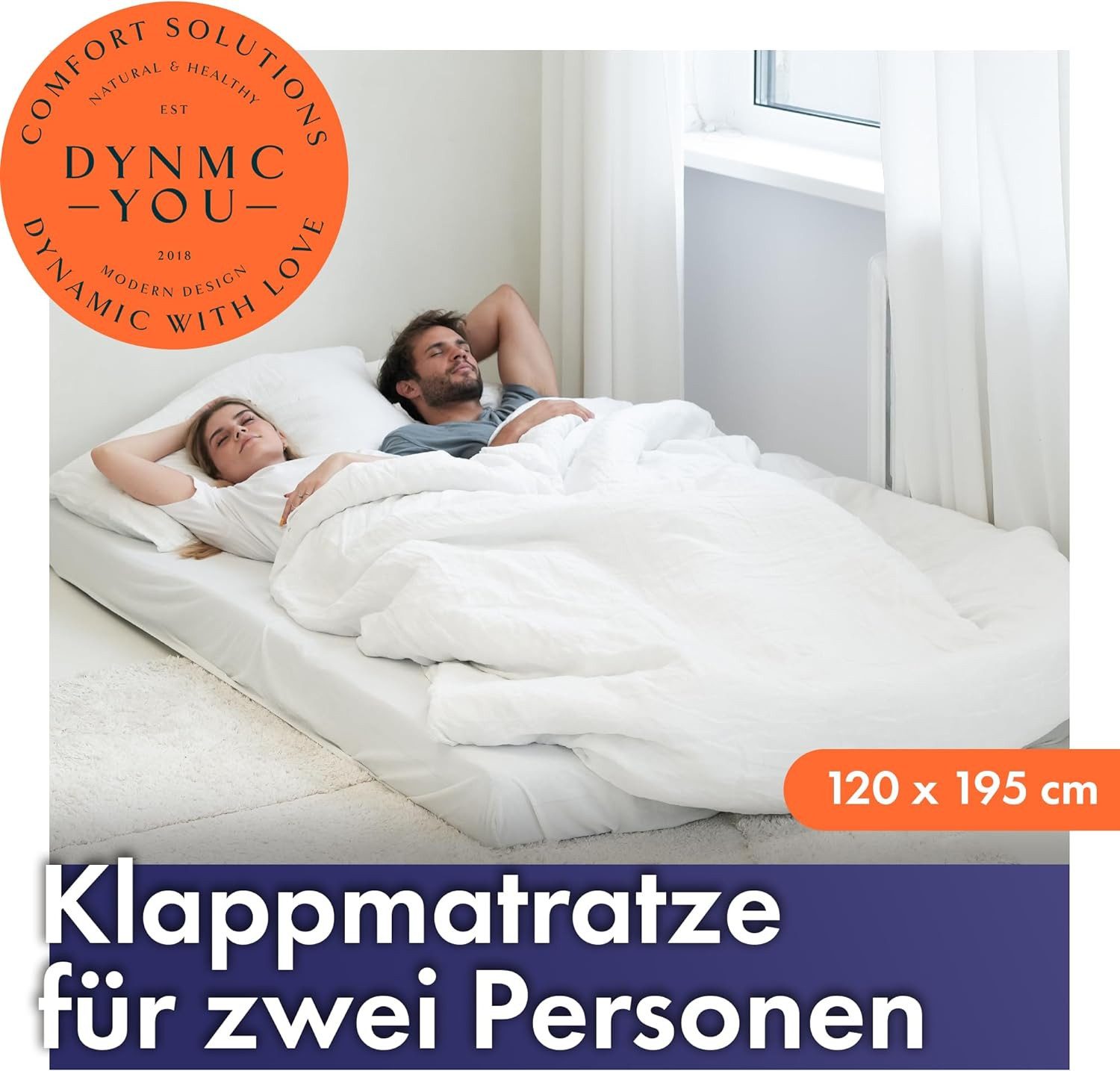Klappmatratze Gästematratze Klappbar Mittel Hart H3 - Test SEHR GUT, DYNMC you, (Gästebett klappbar - Faltmatratze, Bodenmatratze)