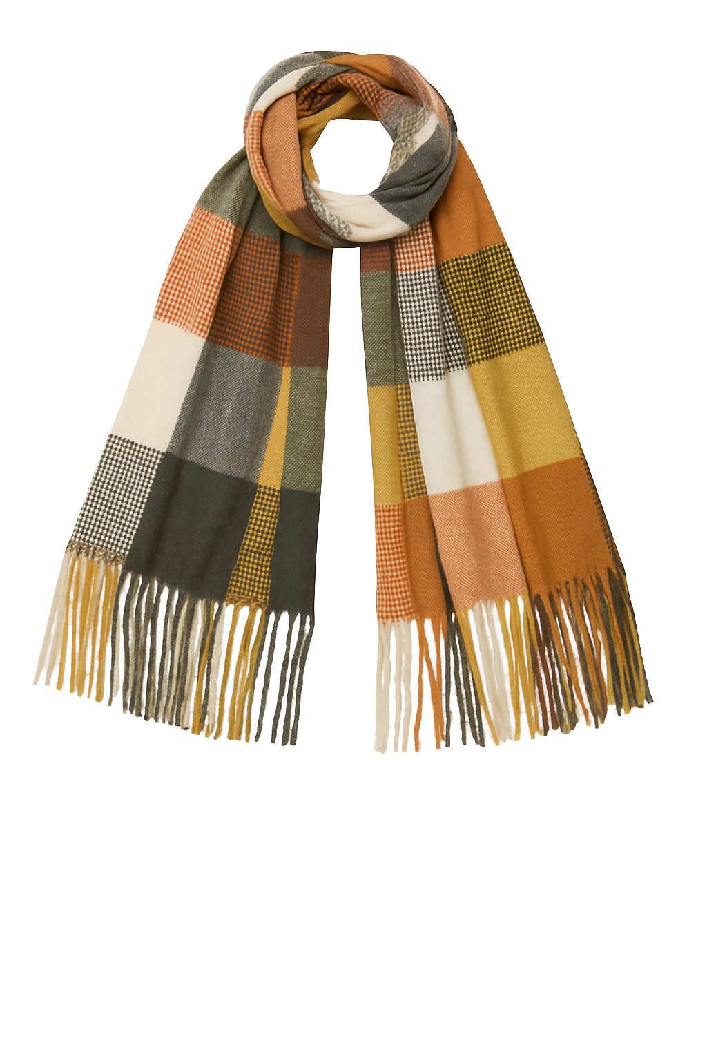 Faera Modeschal Weicher Winter-Schal aus Wolle - für Damen, (1-St), Normal Fit Kariert wärmend Casual-Style ideal für Urlaub