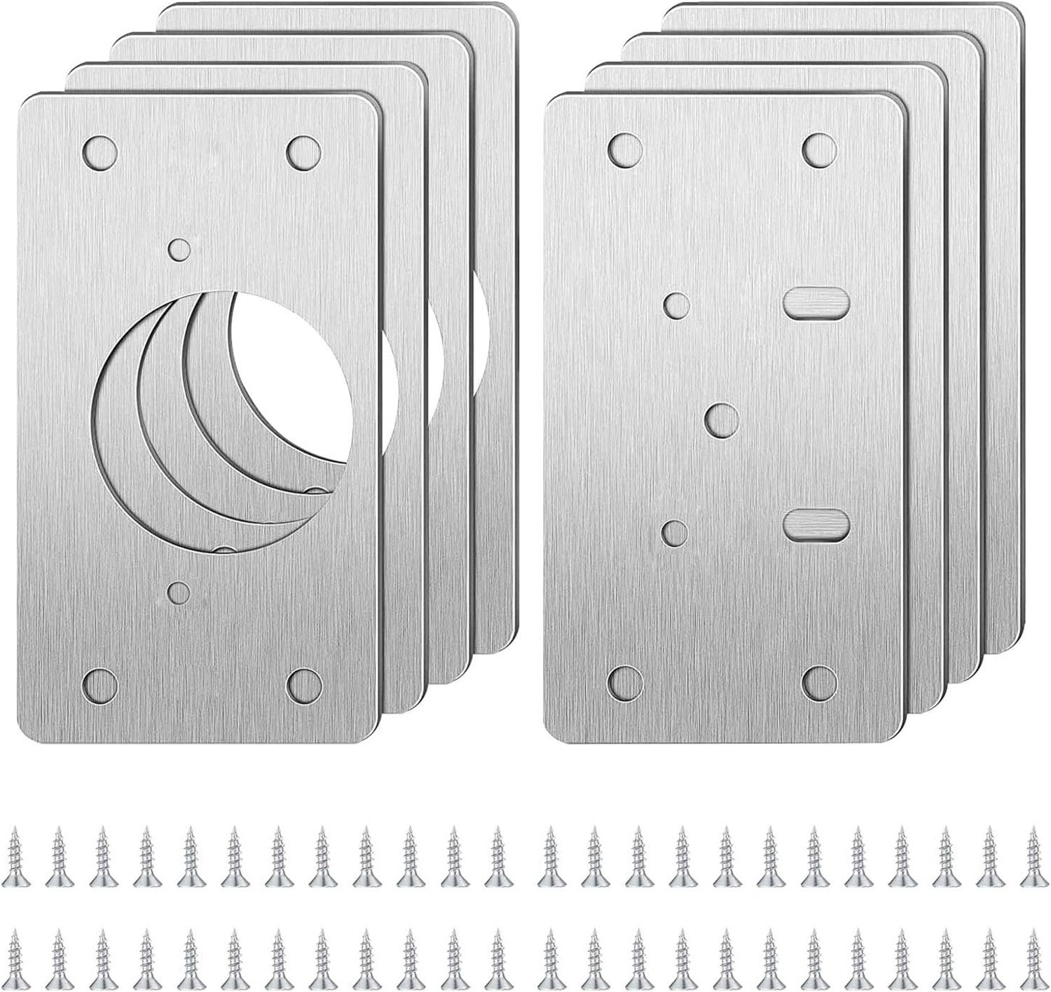 Olotos Möbelbeschlag Scharniere Scharnier Schrankscharniere Küchenschrank Türscharniere (8 St), reparaturset Reparaturplatten mit Schrauben für Schrank Möbel Fenster