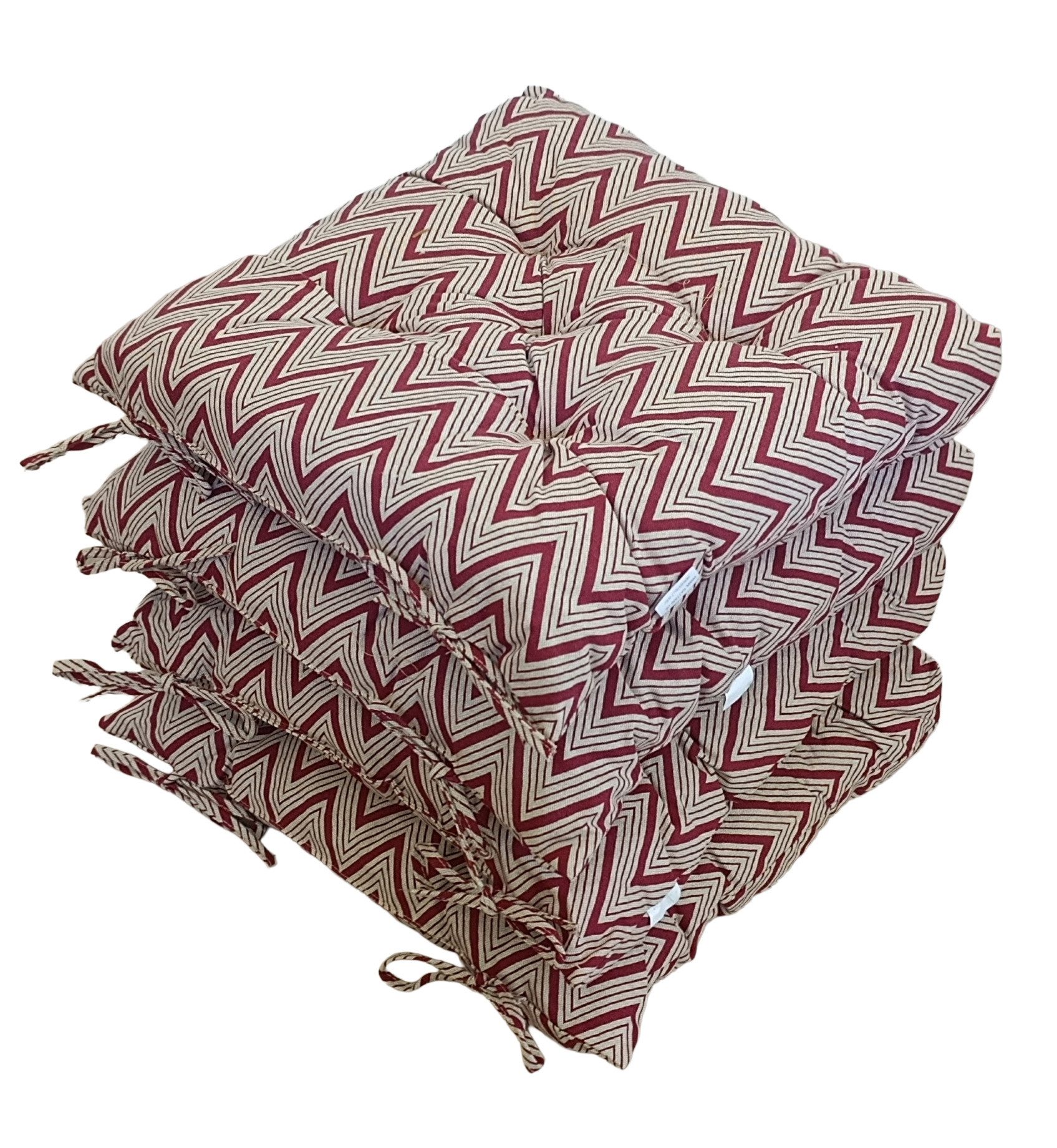 Rattani Sitzkissen 4 x Stuhlkissen Sitzkissen Klara 40 x 40 x 8 cm, 4 er Set Sitzkissen .