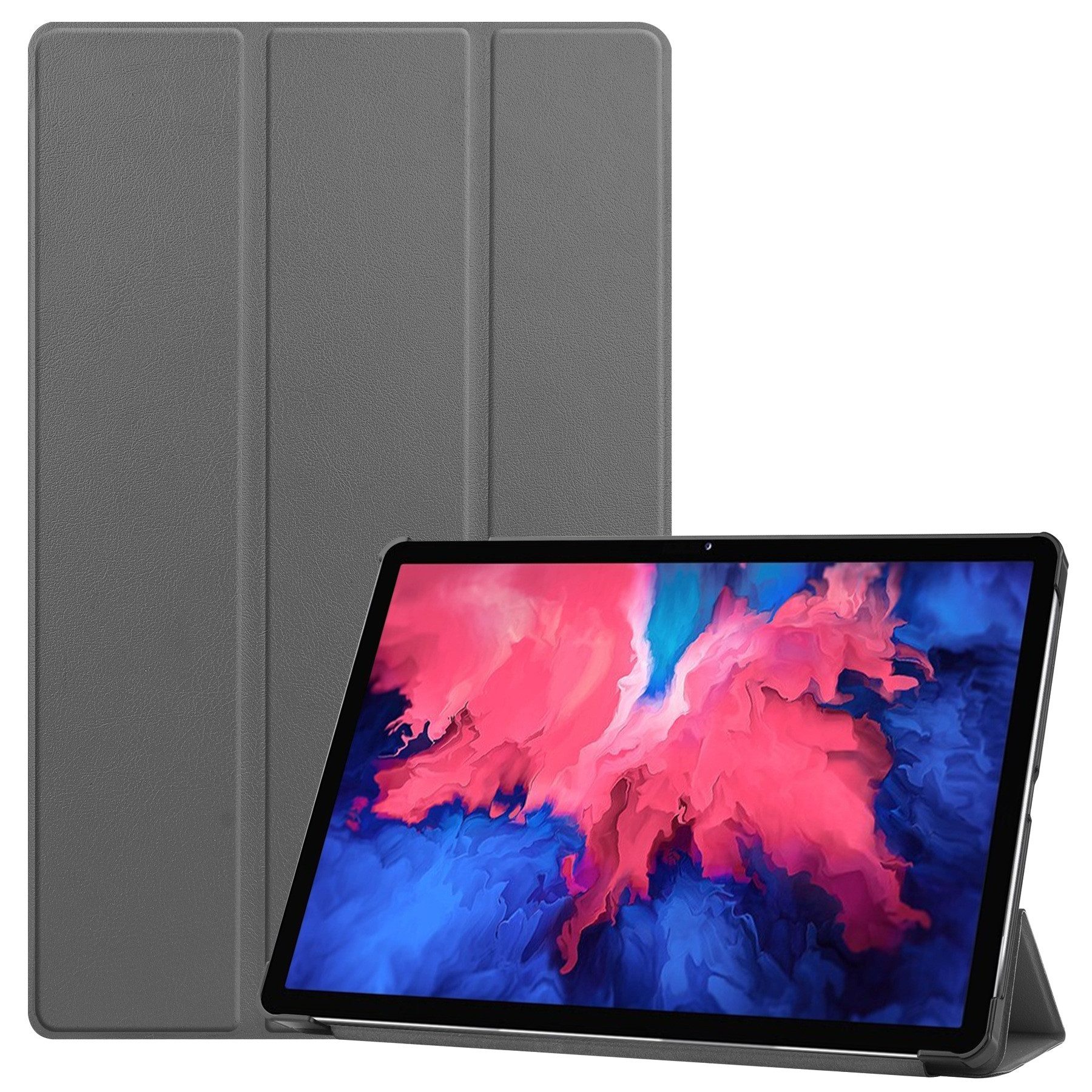 Kevin Frotscher (FroShop) Tablet-Hülle Schutzhülle für Lenovo Tab P11 Pro 11.5 TB-J706F Jahr 2021 1. Generation Wake Up / Sleep Funktion, Smart Cover Etui Tasche Case - Farbe Grau
