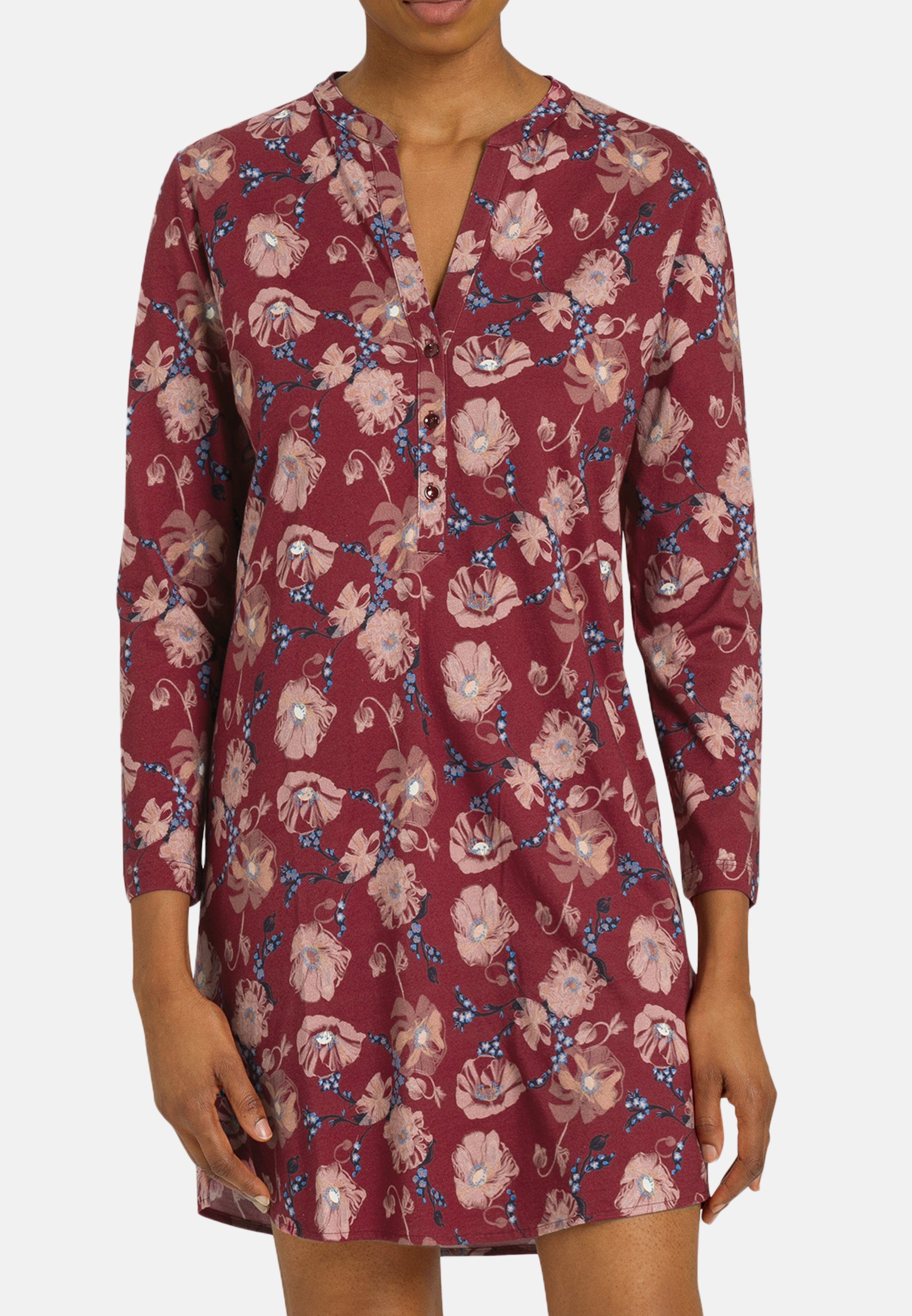 Hanro Nachthemd Sleep & Lounge (1-tlg) Nachthemd - Baumwolle - Lockerer Schnitt und atmungsaktives Material Floral Joy