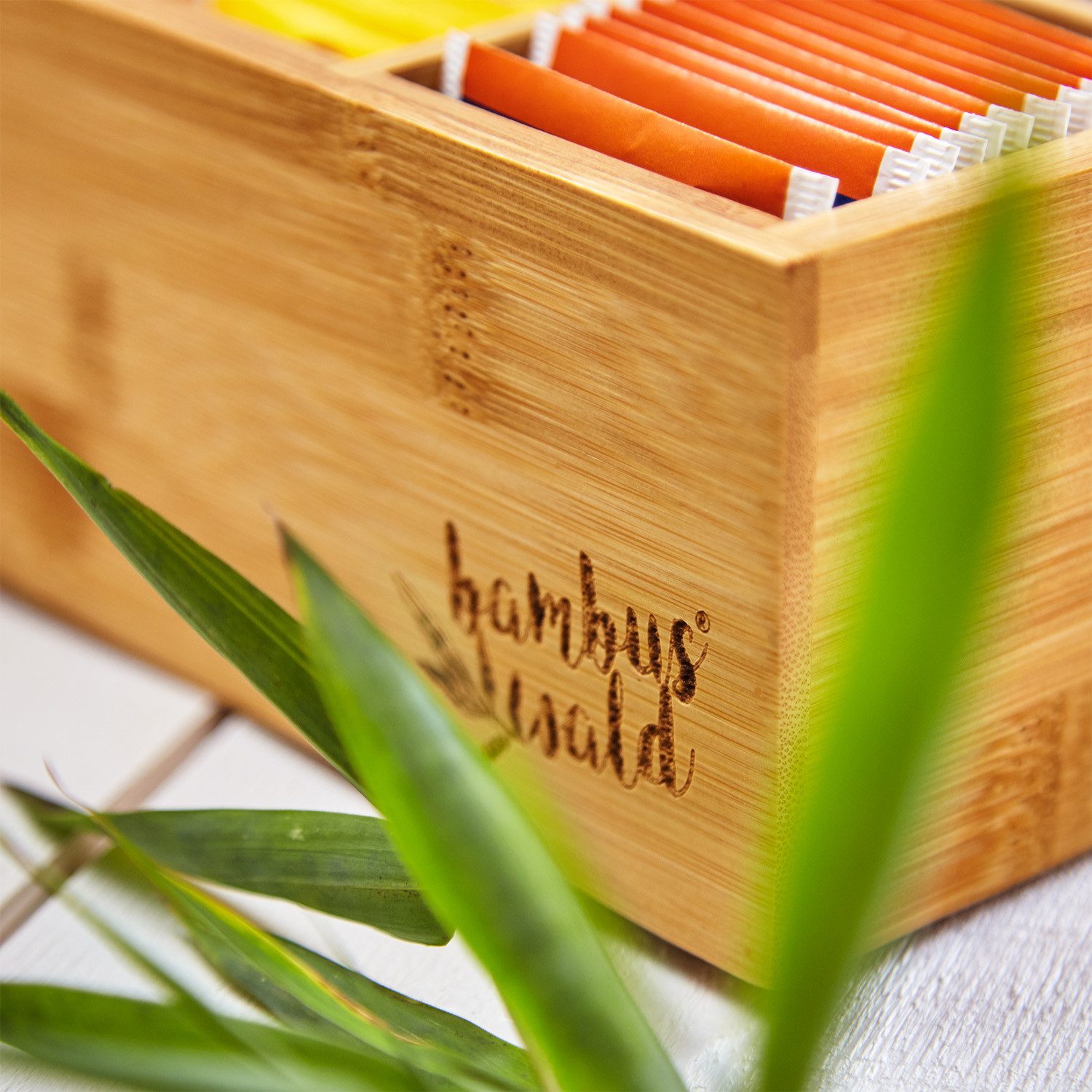 Klarstein Frischhaltedose Teebox Teekasten, Bambus