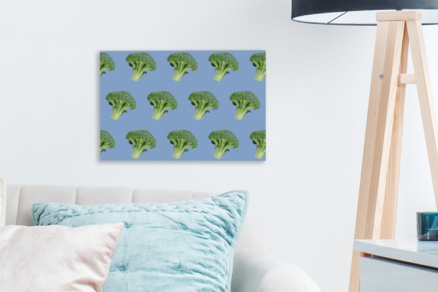 OneMillionCanvasses® Leinwandbild Wandbild - 30x20 cm Leinwandbilder, Lila, St), - Aufhängefertig, Wanddeko, Gemüse Blau (1 - Muster