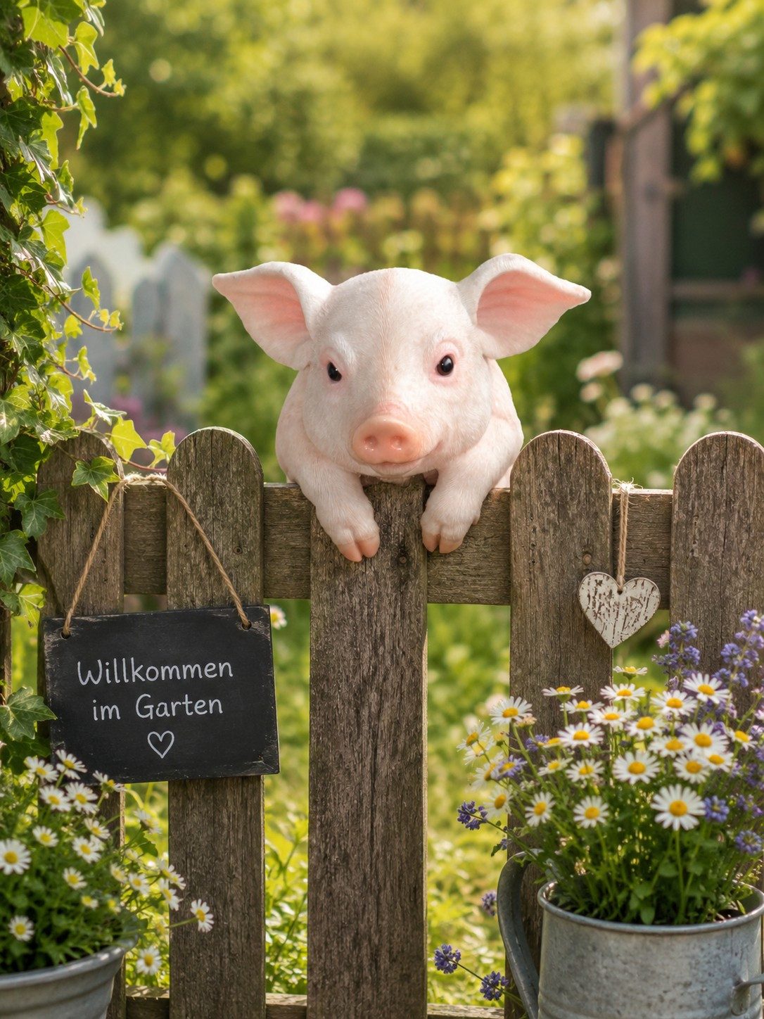 moebel-direkt-online Dekofigur Ferkelchen, hängend mit schönen Details (Ferkelchen zum Hängen), Tierfigur, Polyresin-Nachbildung eines Ferkels