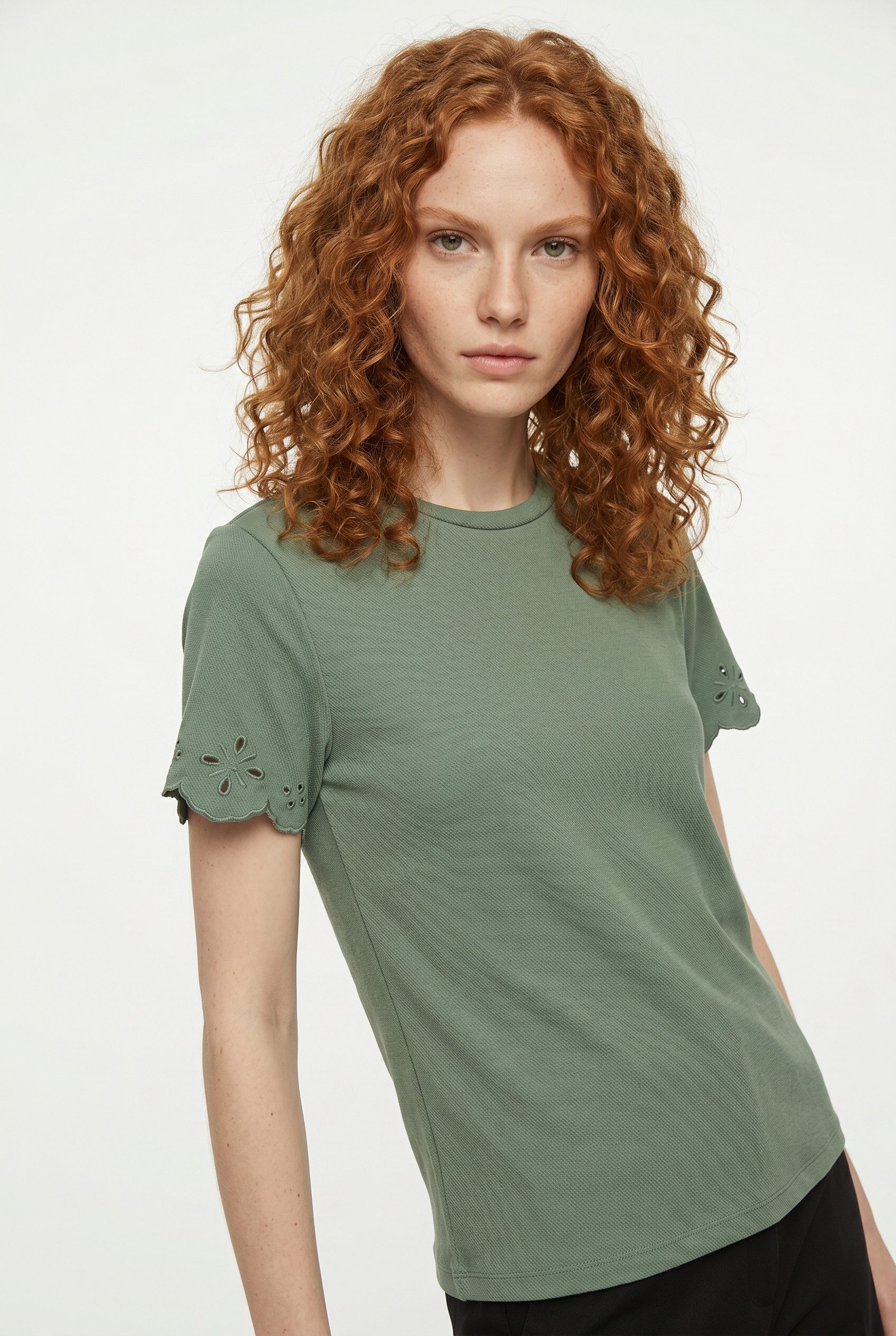 Vero Moda Kurzarmshirt VMLOUISE SS TOP JRS Baumwolle, regular fit